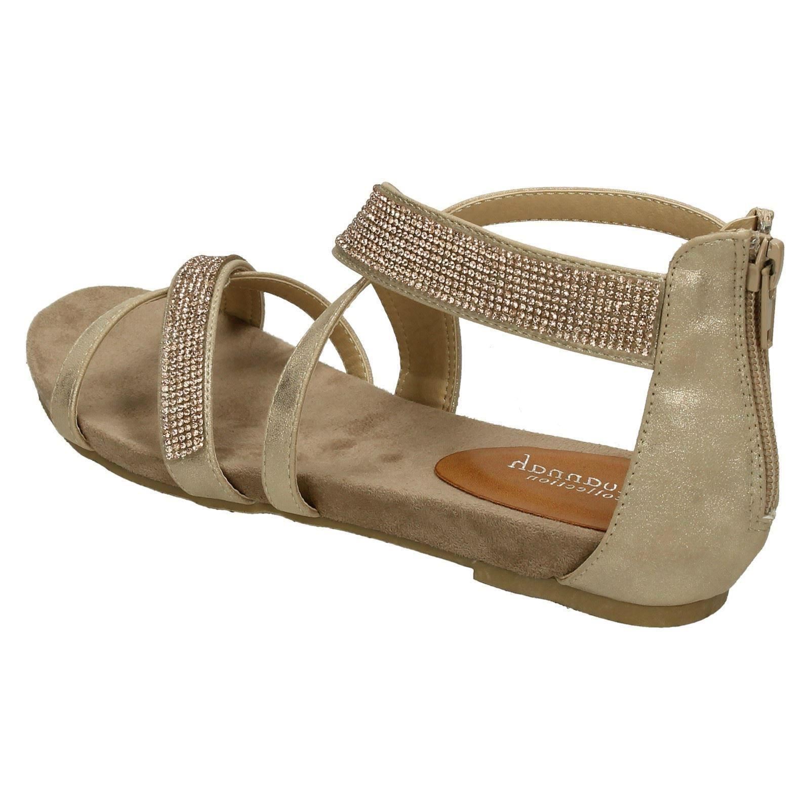 Savannah Damen-Sandalen niedriger Keilabsatz – Diamanten X-Riemen - Bild 19 von 28