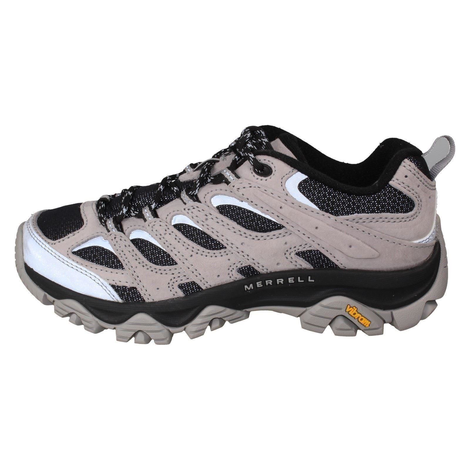 Ladies Merrell Vibram With A Sole Lace Up Walking Shoes 'Moab 3 Reflective' - Picture 4 of 10