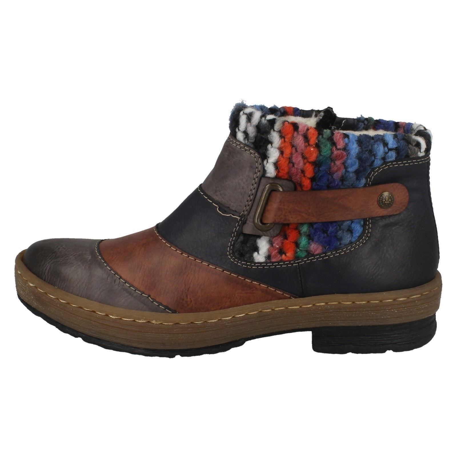 Z6782 Rieker Ladies Multi Warmlined brown Ankle Boots TxU4q