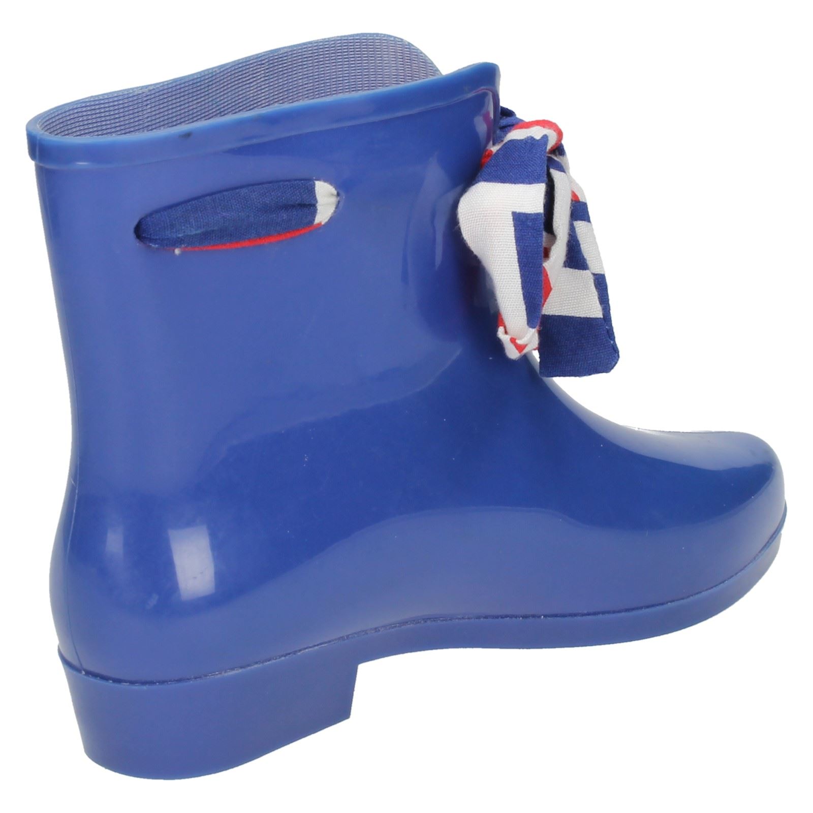Ladies Spot On Tied Bow Detail Ankle 'Wellington Boots' - Picture 15 of 46