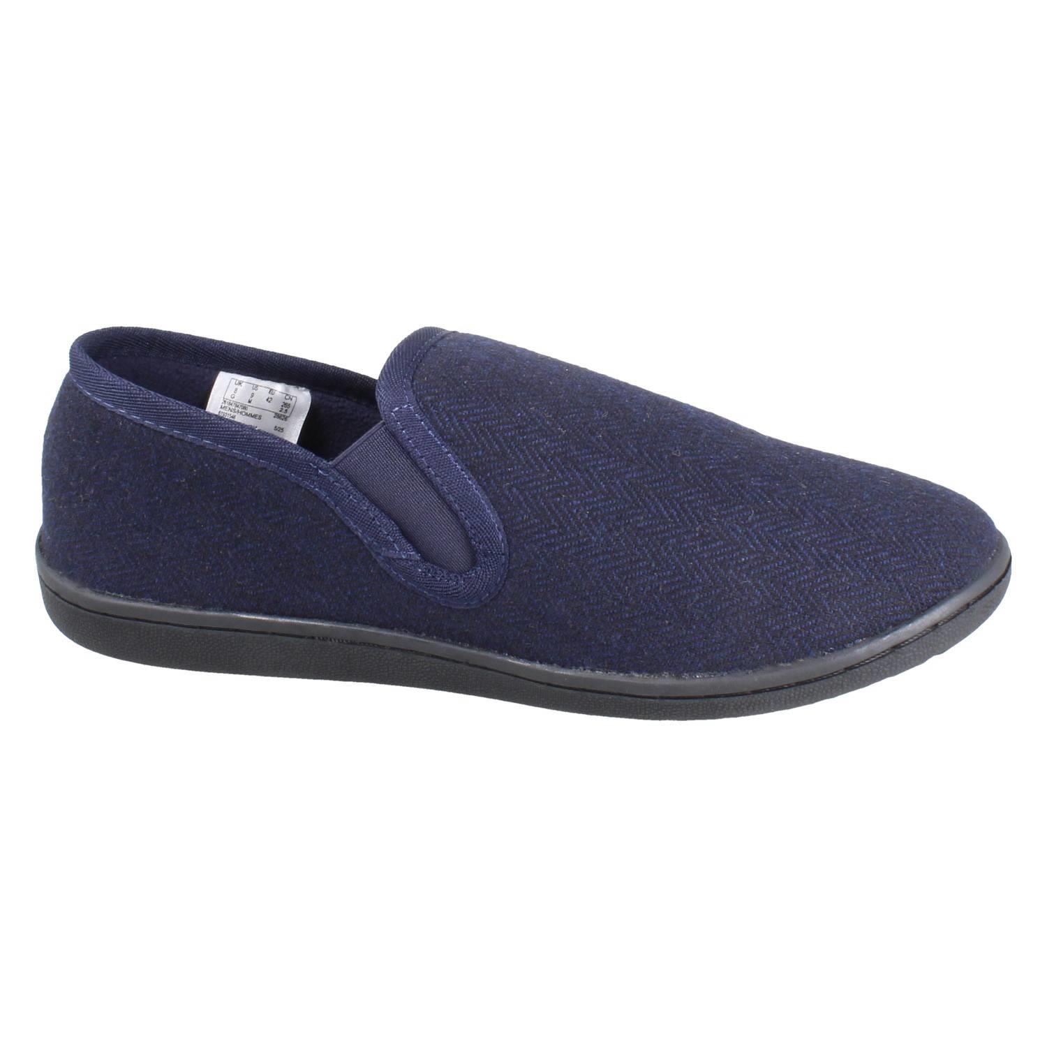 Mens Clarks Textile Slip On Twin Gusset Slippers King Ease - Picture 25 of 28