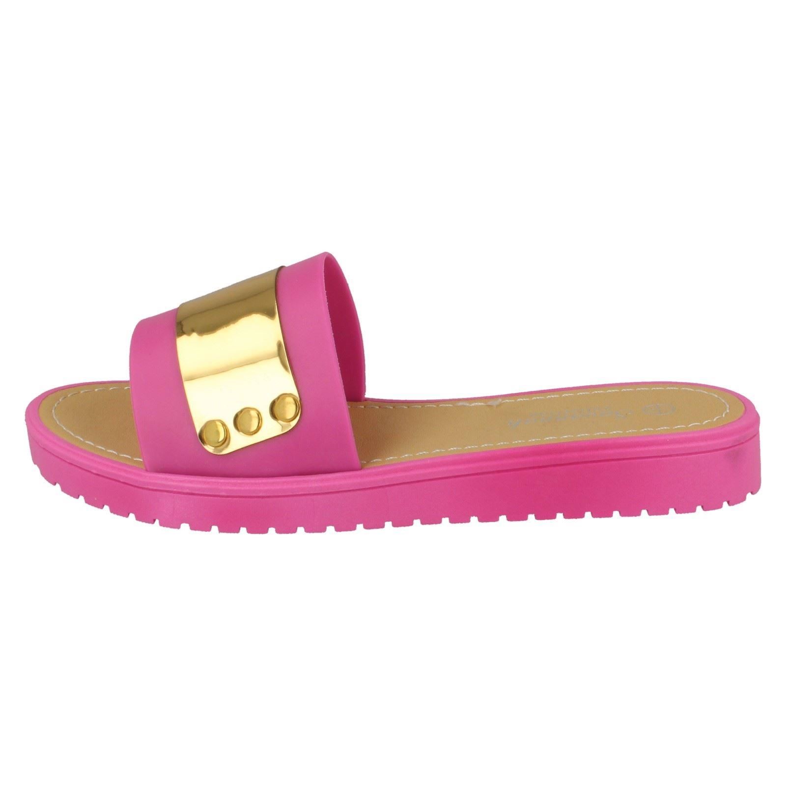 Savannah Damen flache Pantoletten mit Metalldetails - Bild 12 von 28