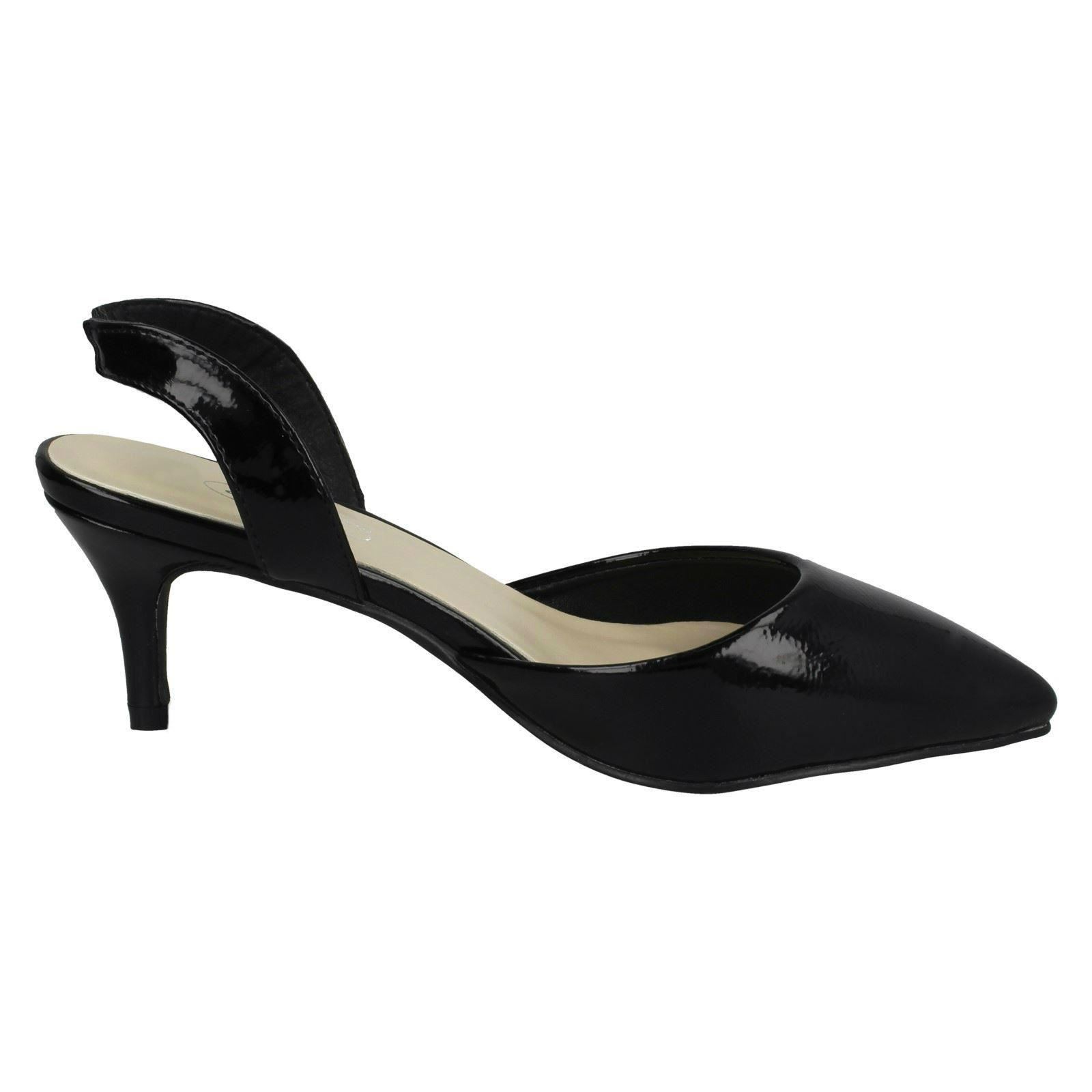 Ladies Spot On Slingback Shoes Heels *F9R0057* - Picture 7 of 73