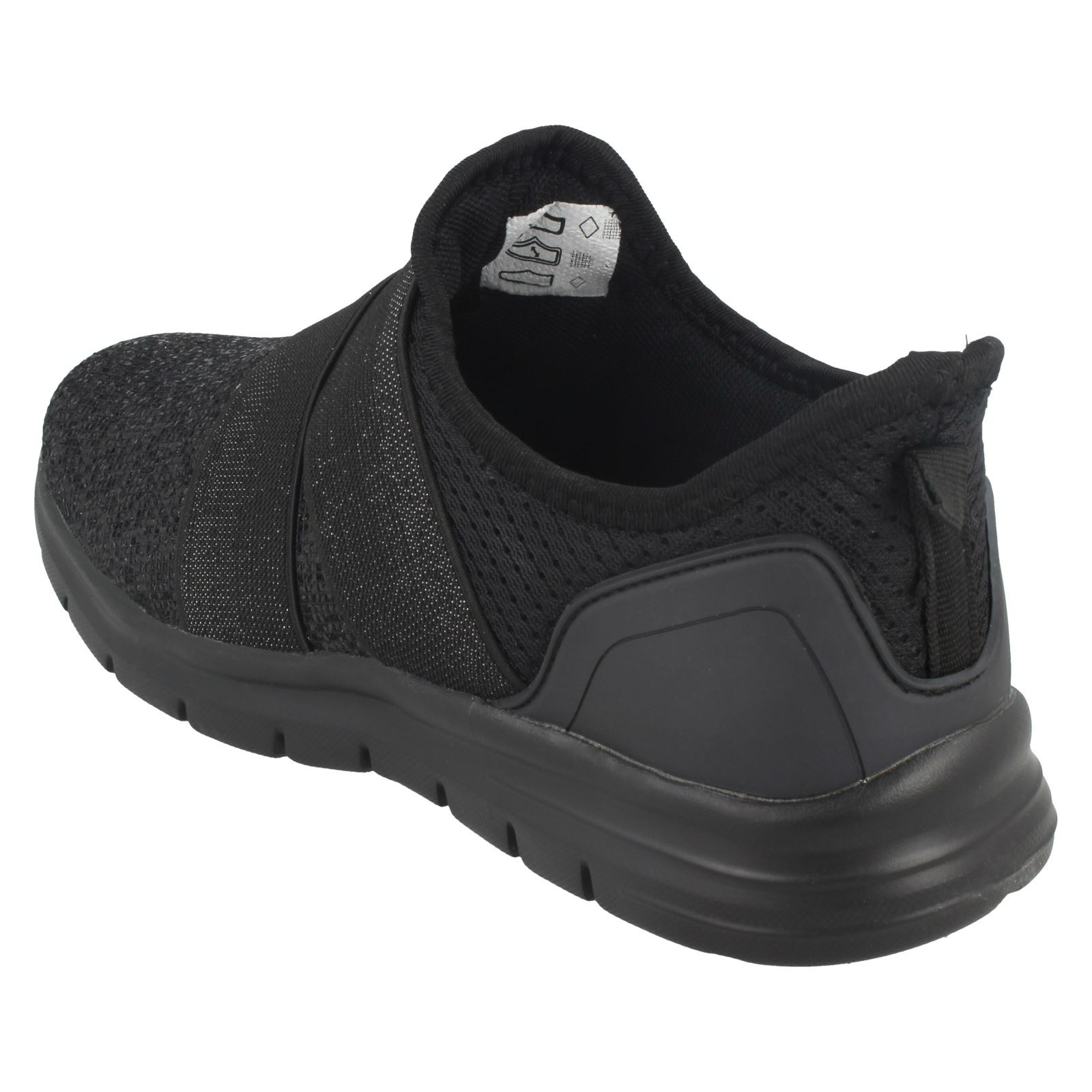 LADIES AIR TECH RAFFERTY SPARKLY SLIP ON LIGHTWEIGHT CASUAL SPORTS TRAINERS SIZE