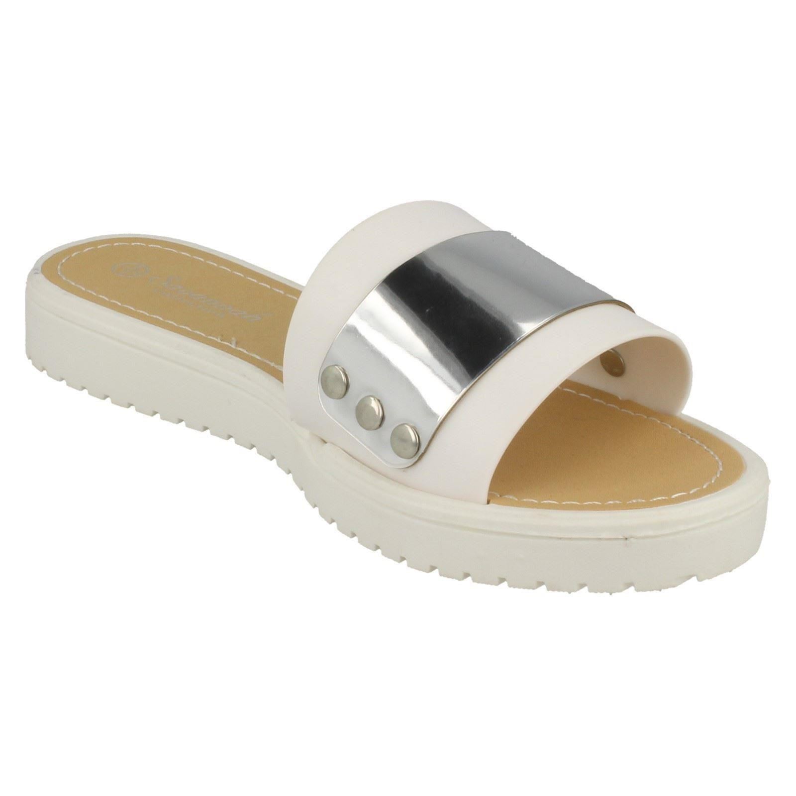 Savannah Damen flache Pantoletten mit Metalldetails - Bild 26 von 28