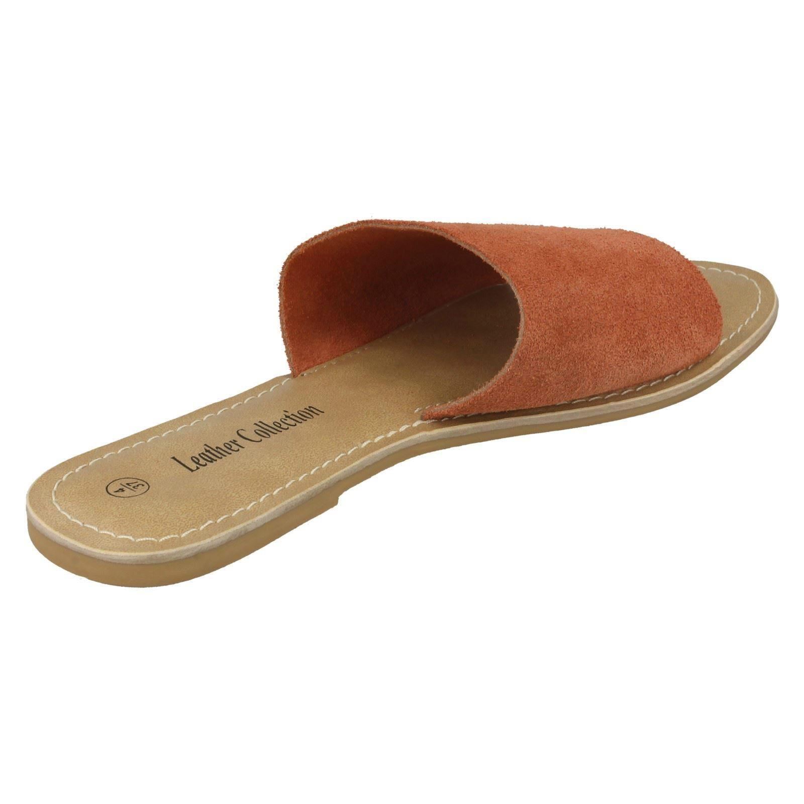 Ladies Leather Collection Suede Mule Sandals - Picture 24 of 55