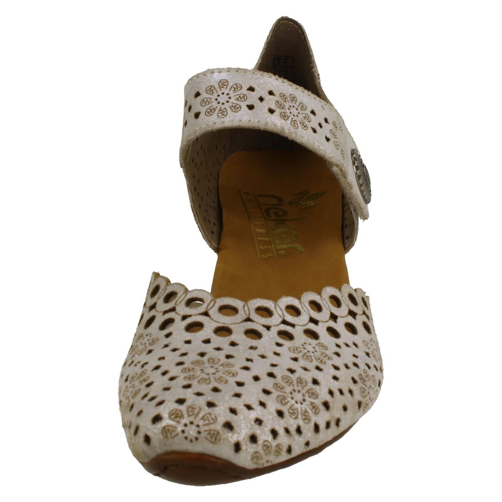 Ladies Rieker Stylish Punched Detailed Summer Shoes 43753 - Picture 36 of 64