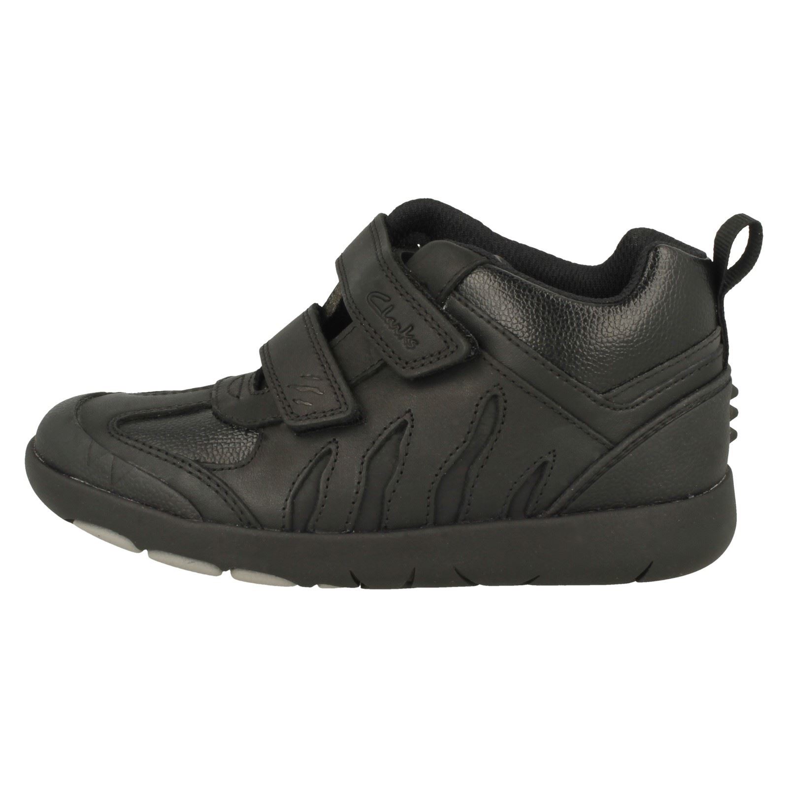 Botas al tobillo sintéticas y gancho y gancho de dinosaurio Clarks para niños Rex Hop K - Imagen 3 de 10