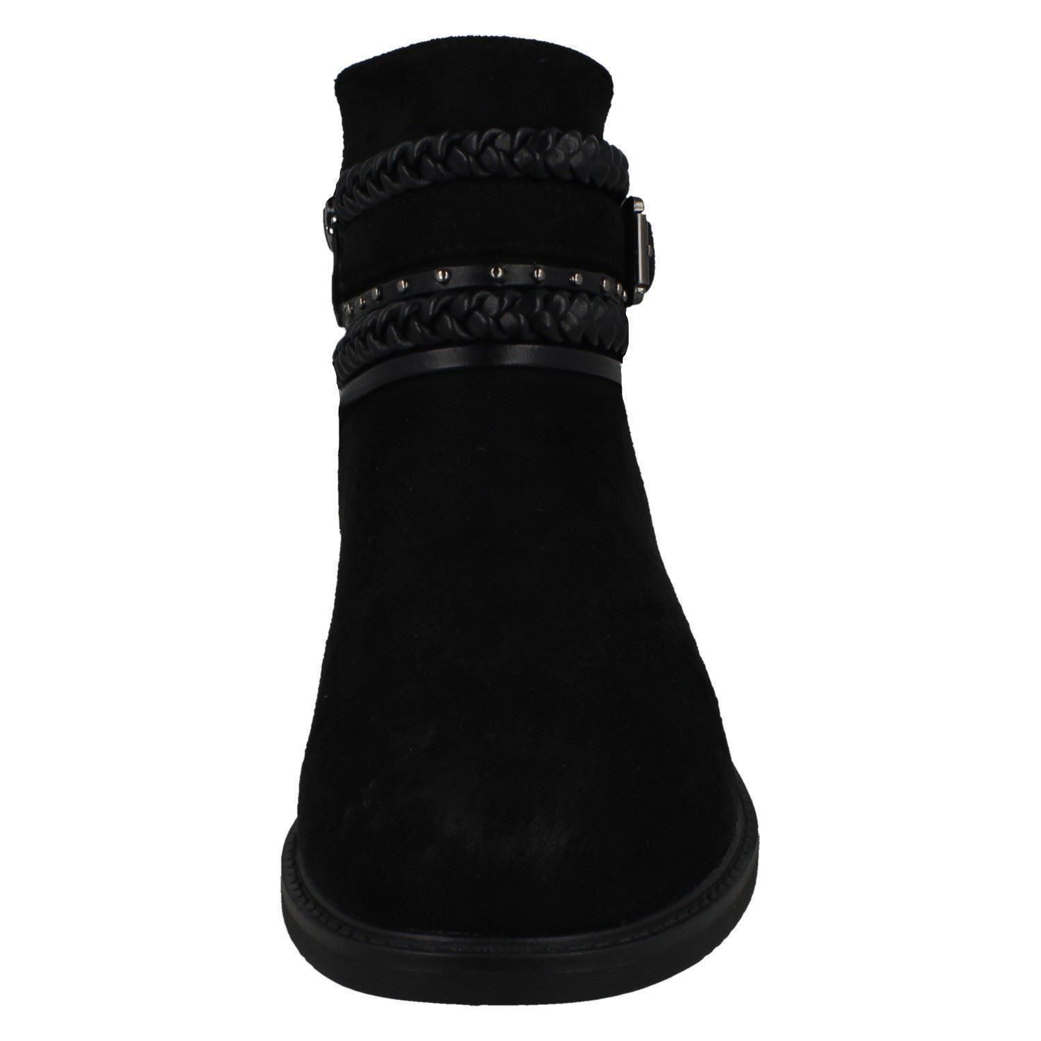 Ladies Spot On Low Heel Ankle Boots - Picture 9 of 19