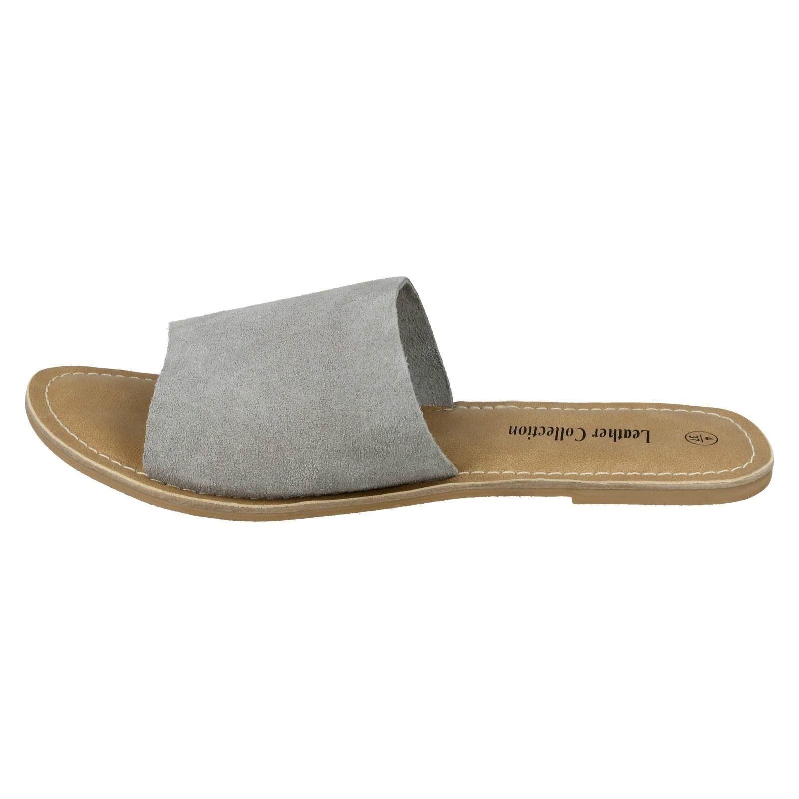 Ladies Leather Collection Suede Mule Sandals - Picture 39 of 55