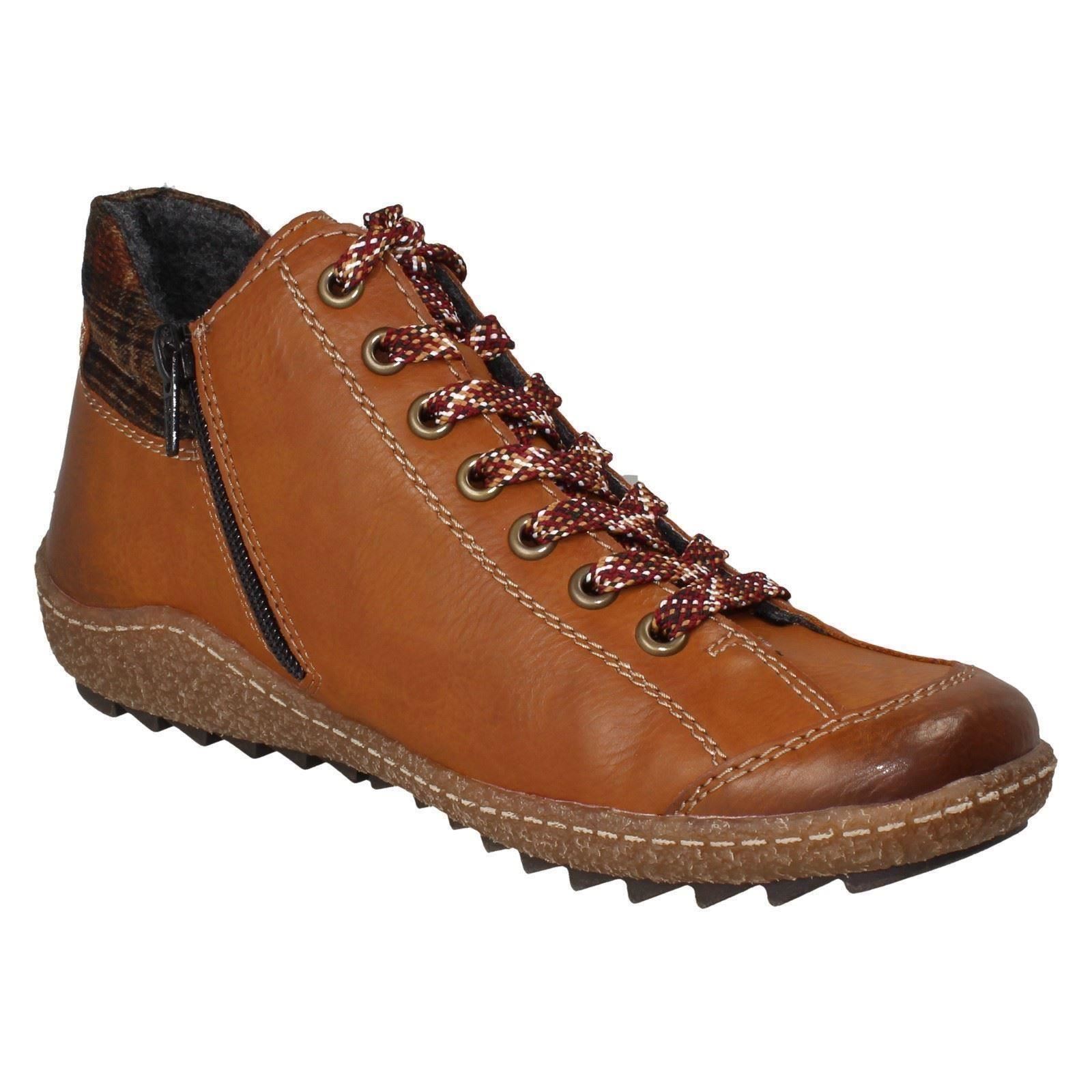Ladies Rieker Tex Lace Up Warm Lined Casual Ankle Boots 'L7516' - Picture 8 of 10