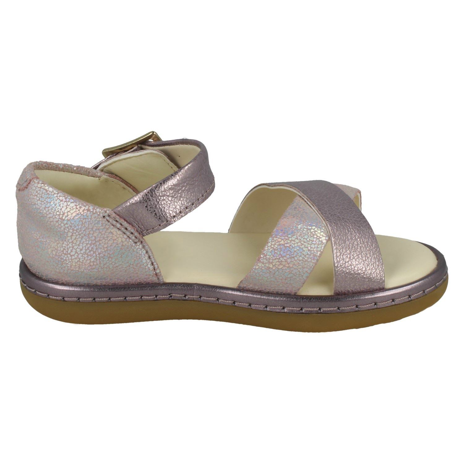 Girls Clarks Cross Detailed Skylark Pure T Sandals - Picture 16 of 19