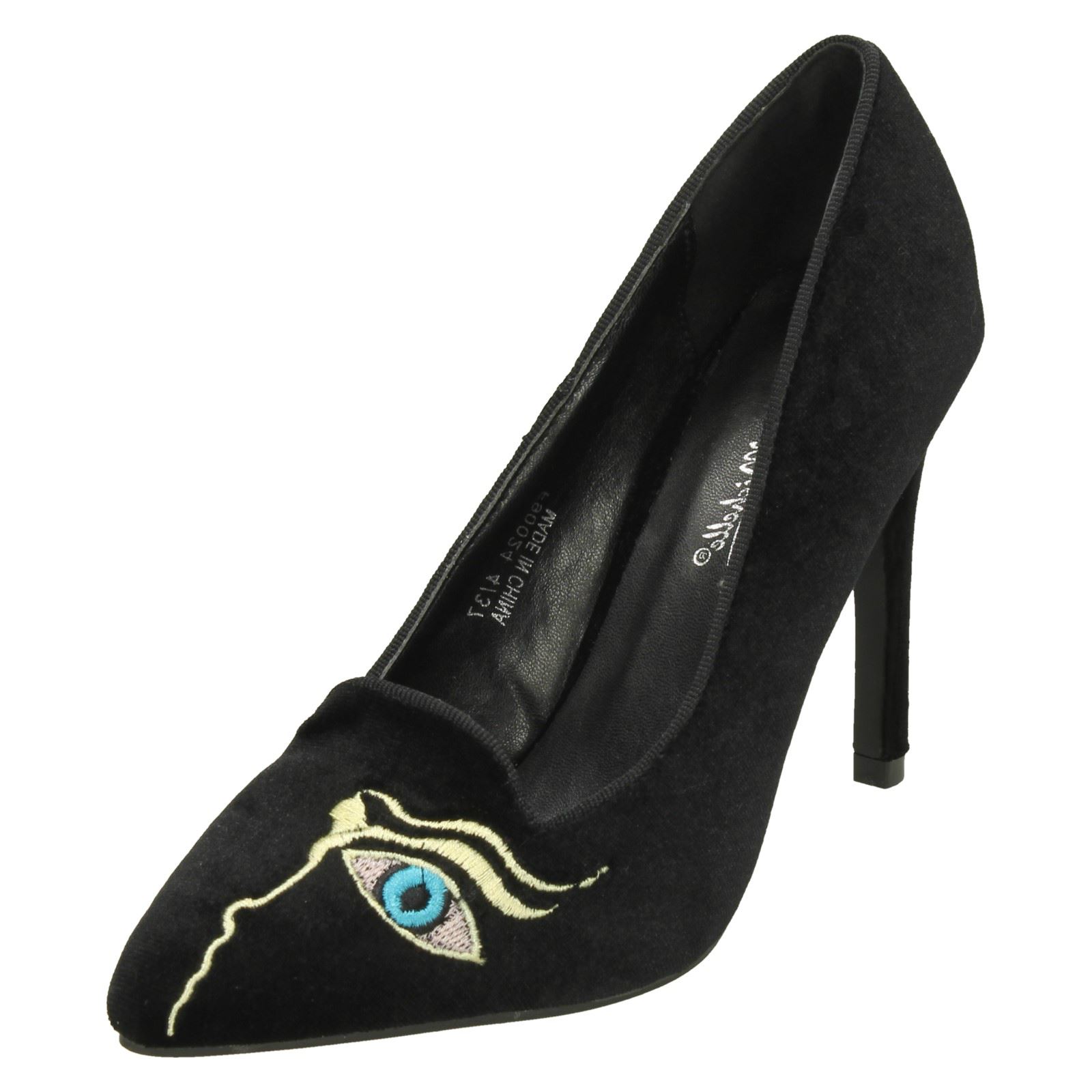 Zapatos De Tacón Con Estampado De Ojos Anne Michelle Para Damas - Imagen 2 de 10