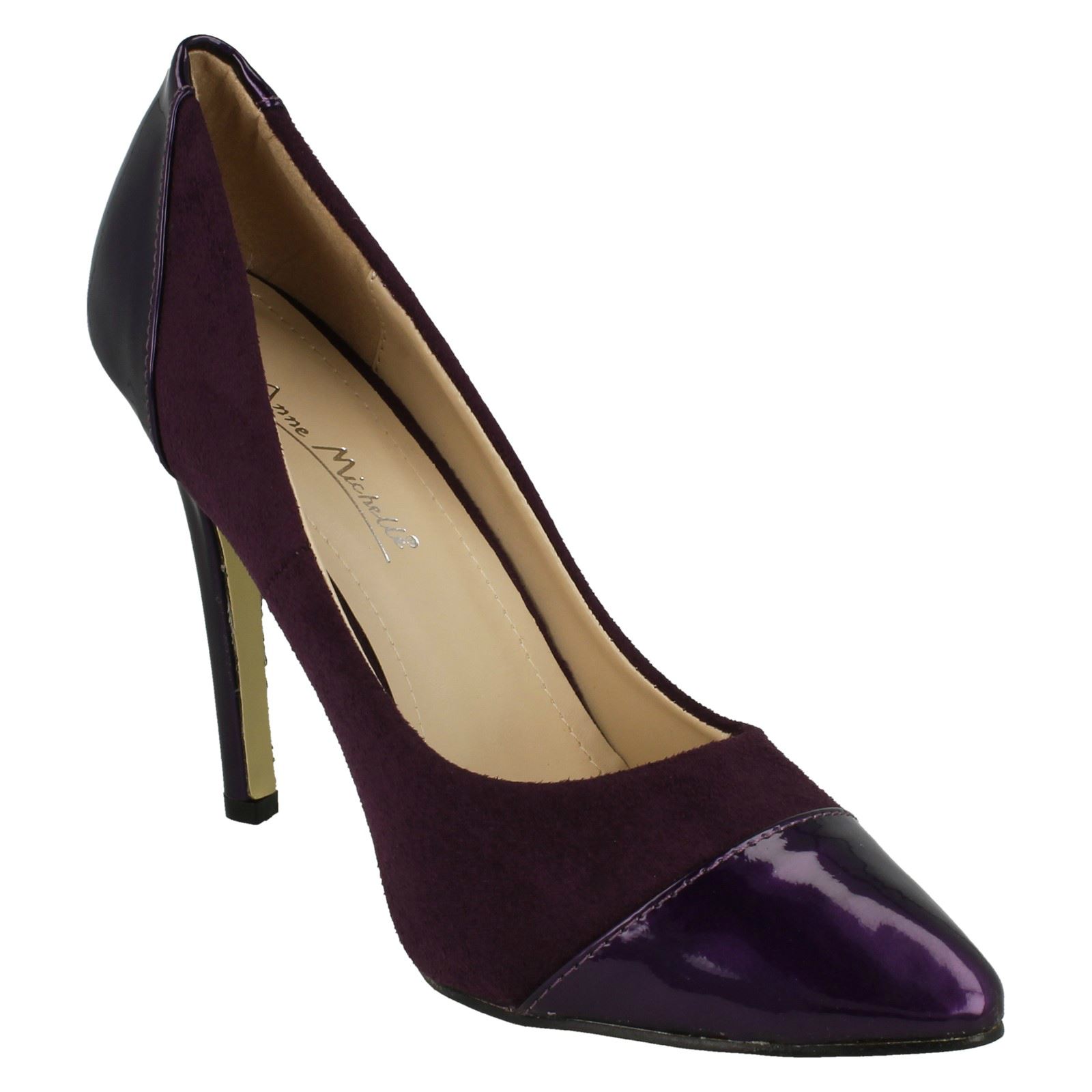 Ladies Anne Michelle Pointed Toe Cap High Heel 'Court Shoe' - Picture 17 of 19