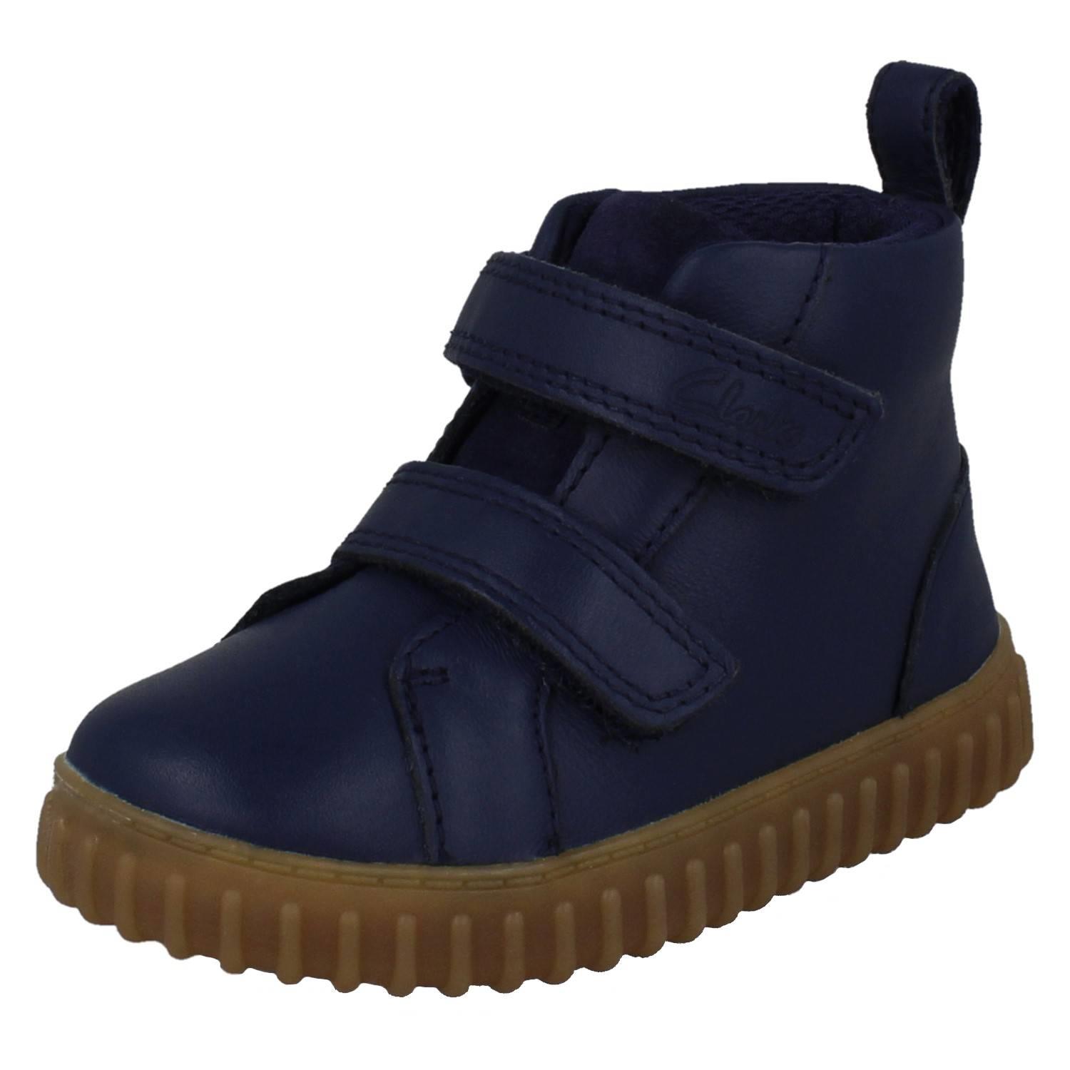Bottes Montantes En Cuir Suédé Pour Enfants Unisexes Clarks *Cove Sky* - Picture 11 of 19