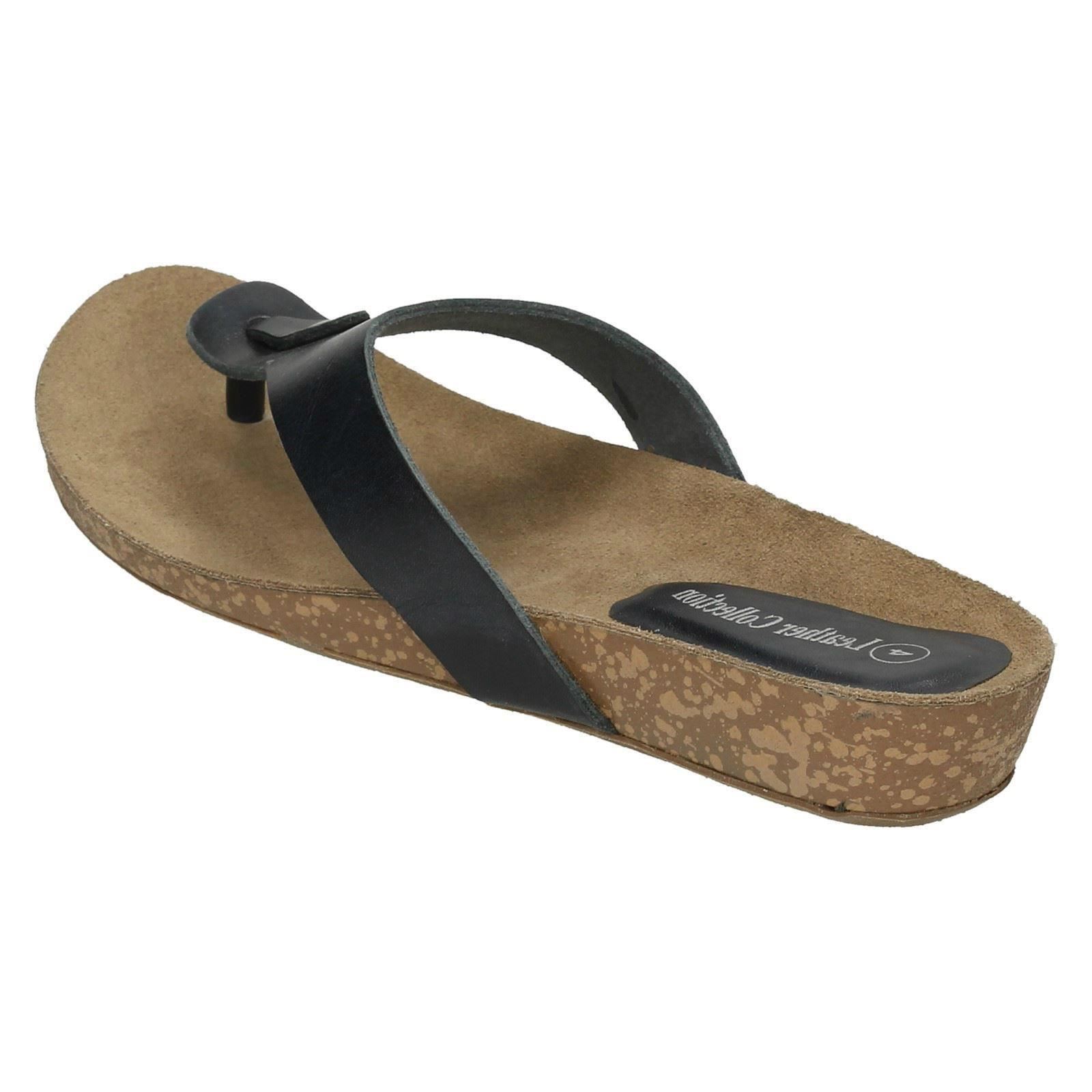 Ladies Leather Collection Casual Toe - Post Sandals - Picture 13 of 37