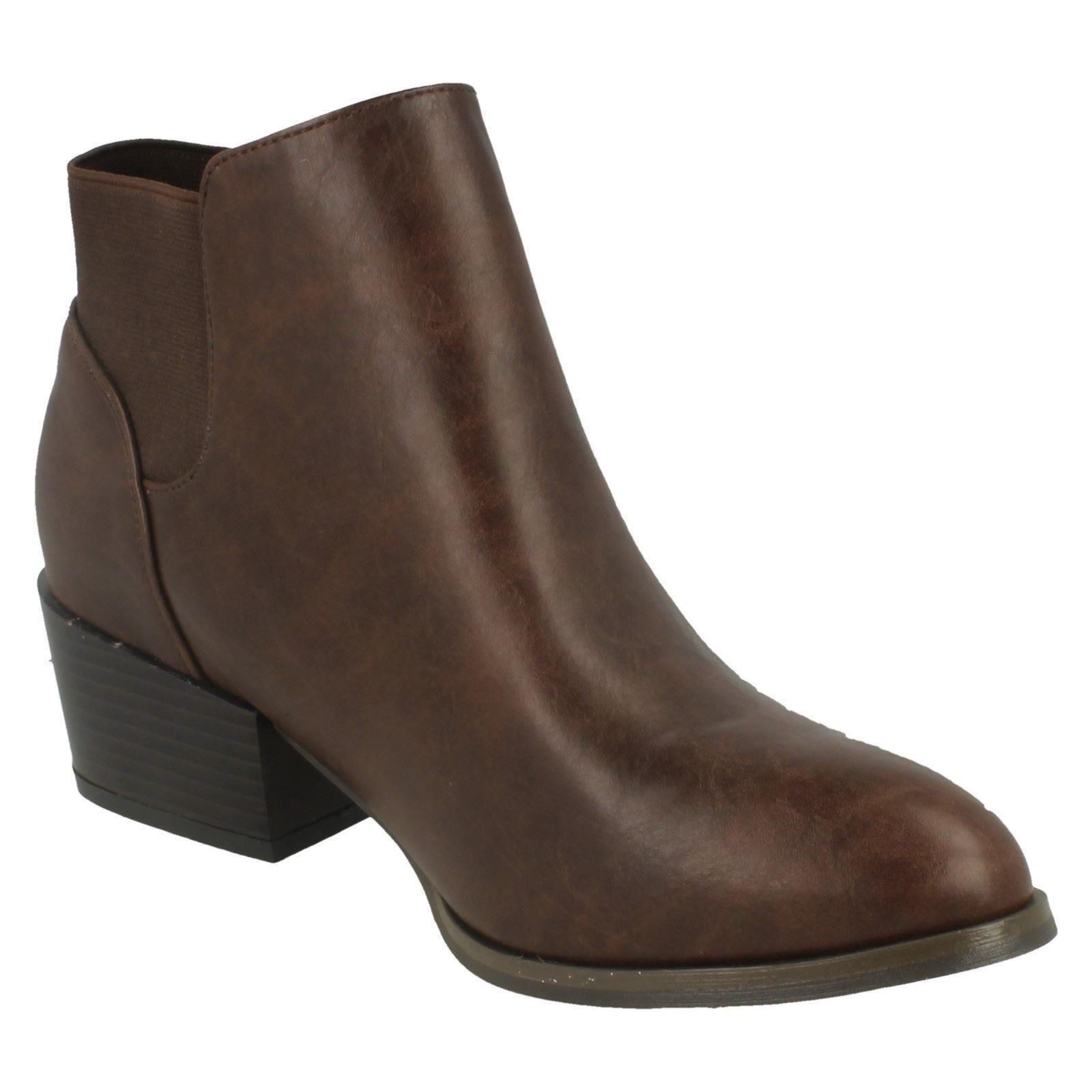Ladies Spot On F5R0230 Heeled Ankle Boot - Picture 18 of 28