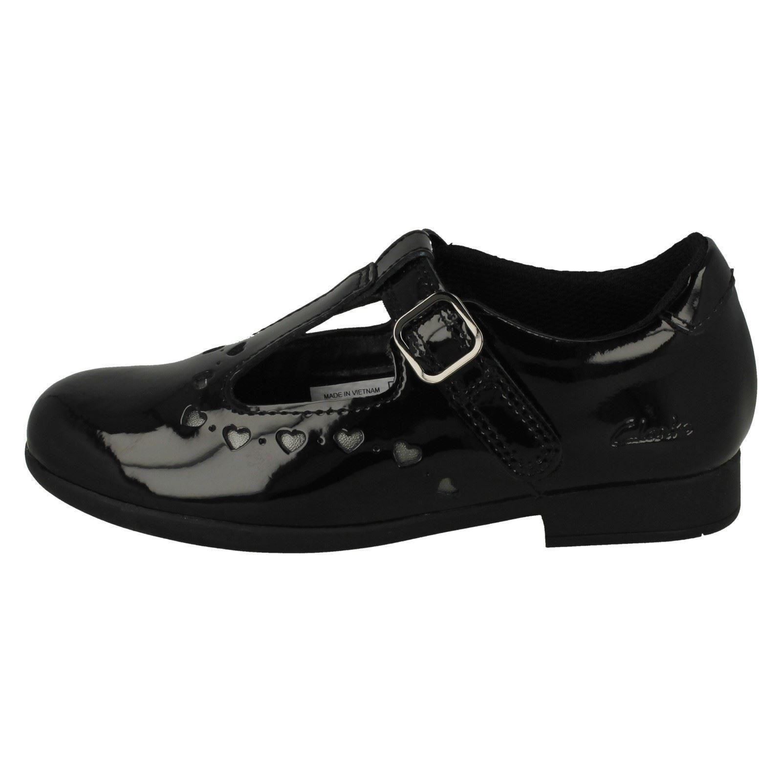 Mädchen Clarks Stylisch Herz Detailliert T-Bar Scala Kleid - Picture 7 of 10
