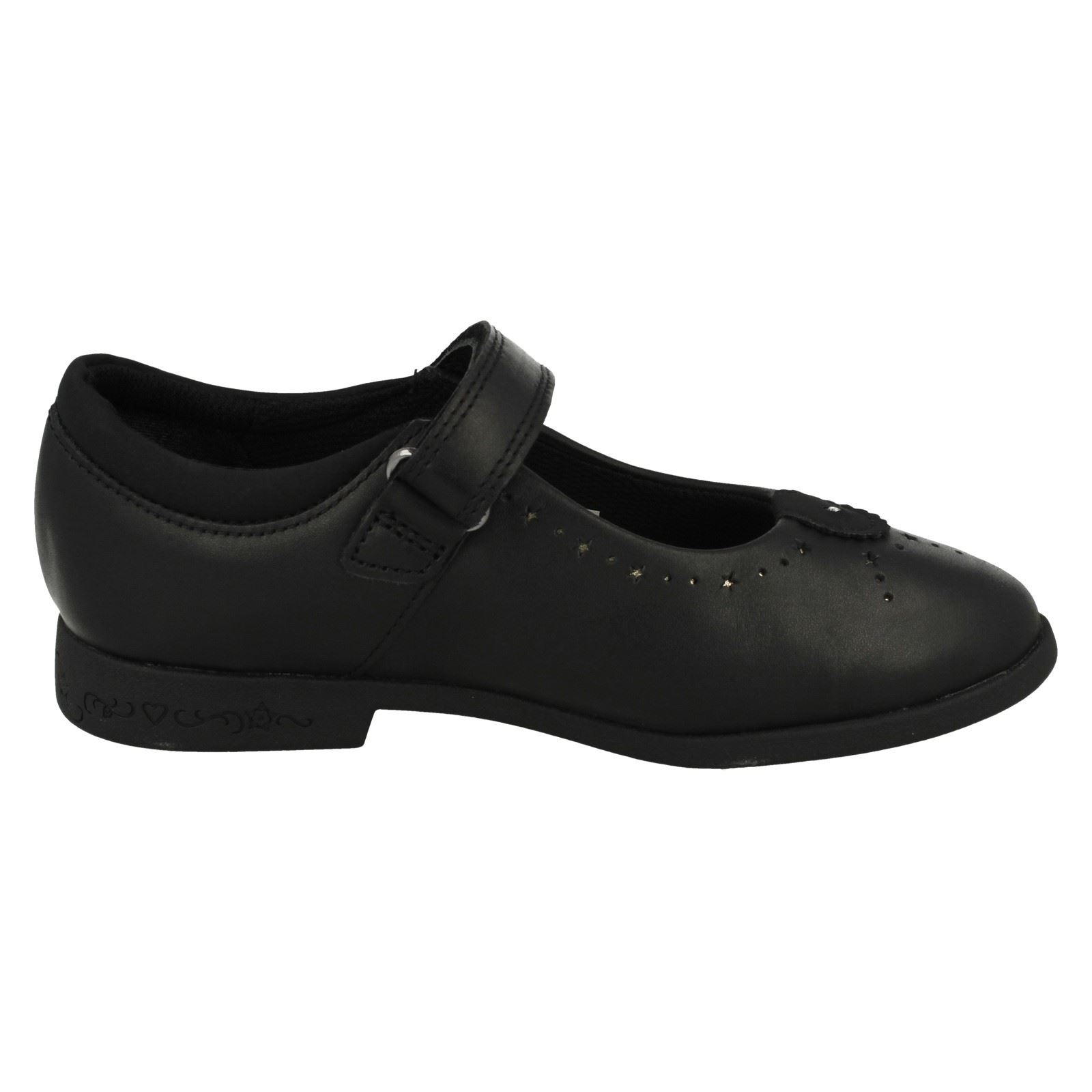Girls Clarks Leather Patent School Shoes Strap Stars Mary Jane Magic Step Bar - Picture 7 of 19