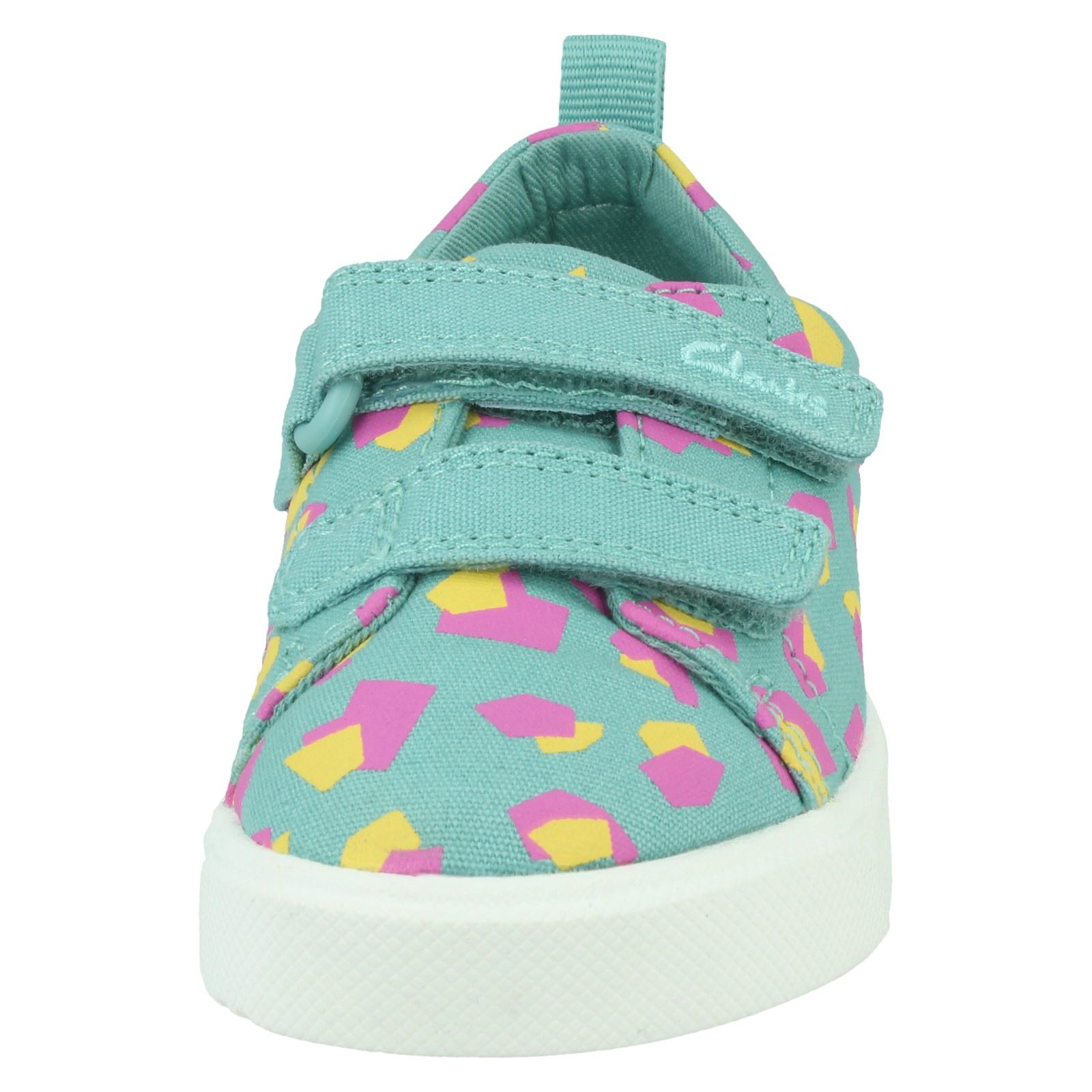 Clarks Childrens Hook & Loop Fastening Canvas Shoes - City Bright - Picture 22 of 37