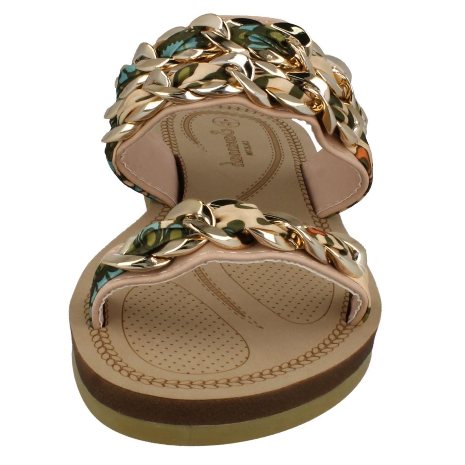 Damen Savannah flache doppelt geflochtene klobige Riemen Sandalen F0R0062 - Bild 18 von 19
