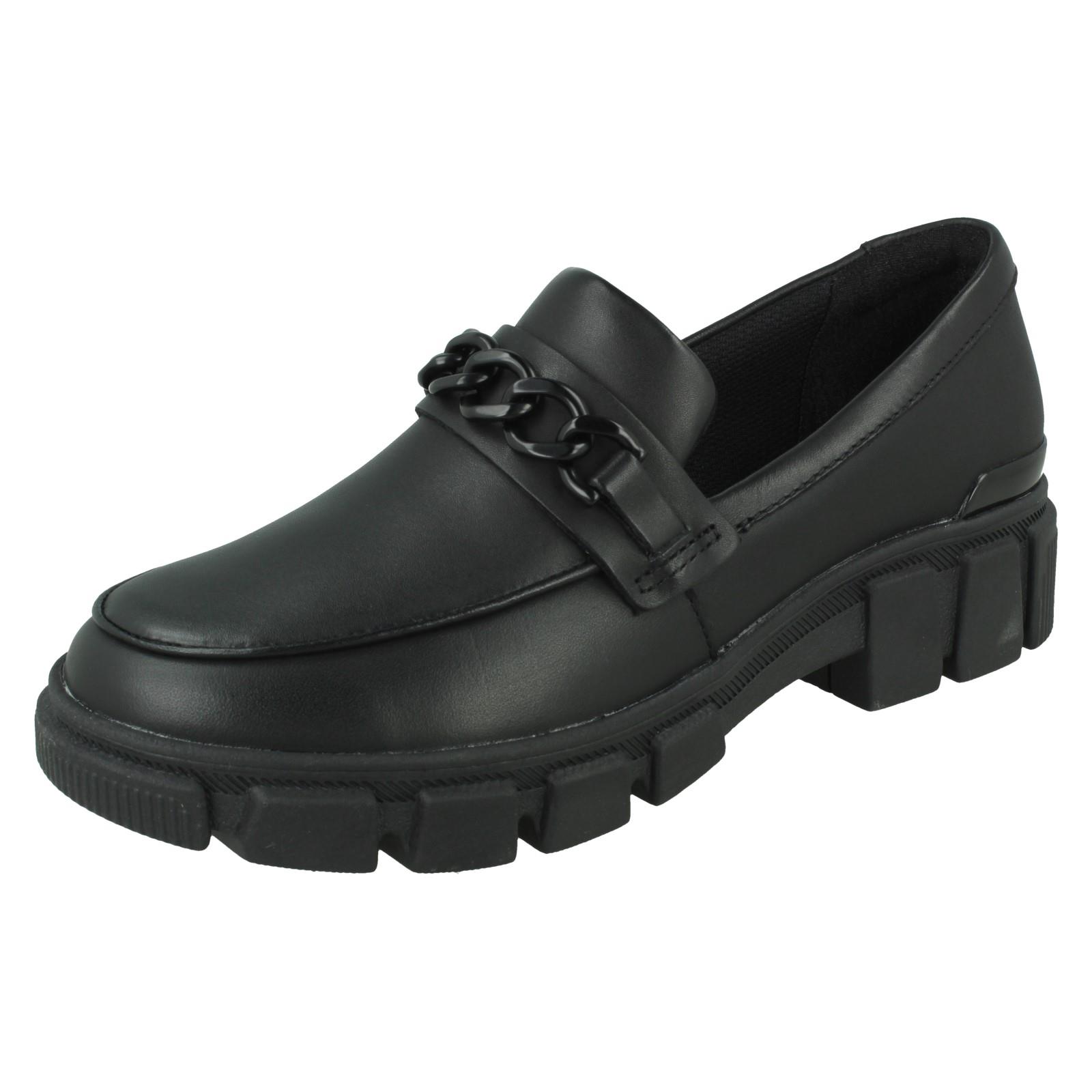 Girls Clarks Leather / Patent Chunky Sole School Shoes Evyn Walk Y - Picture 11 of 19