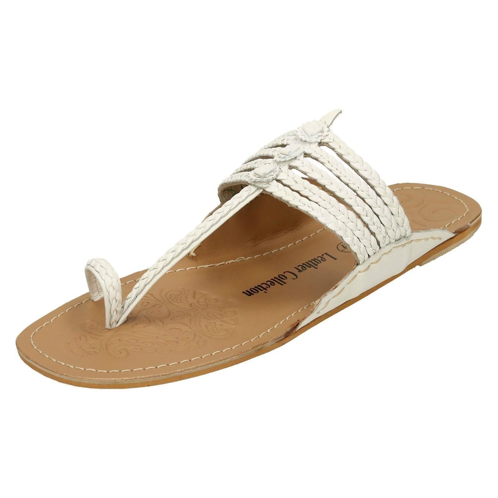 Ladies Leather Collection Flat Toeloop 'Braided Sandals' - Picture 47 of 55