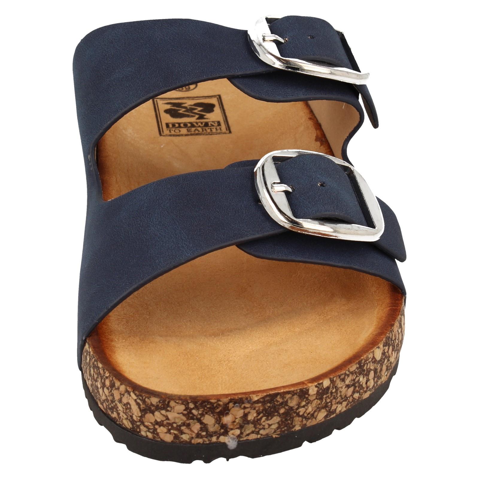Ladies Down to Earth Low Flatform Dual Buckle Mule Sandal 'F1R2090' - Picture 13 of 46