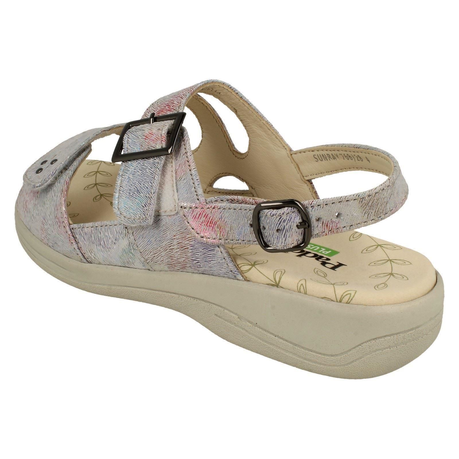 Ladies Padders Extra Wide Fit Buckled Slingback Leather Sandals Sunray | eBay