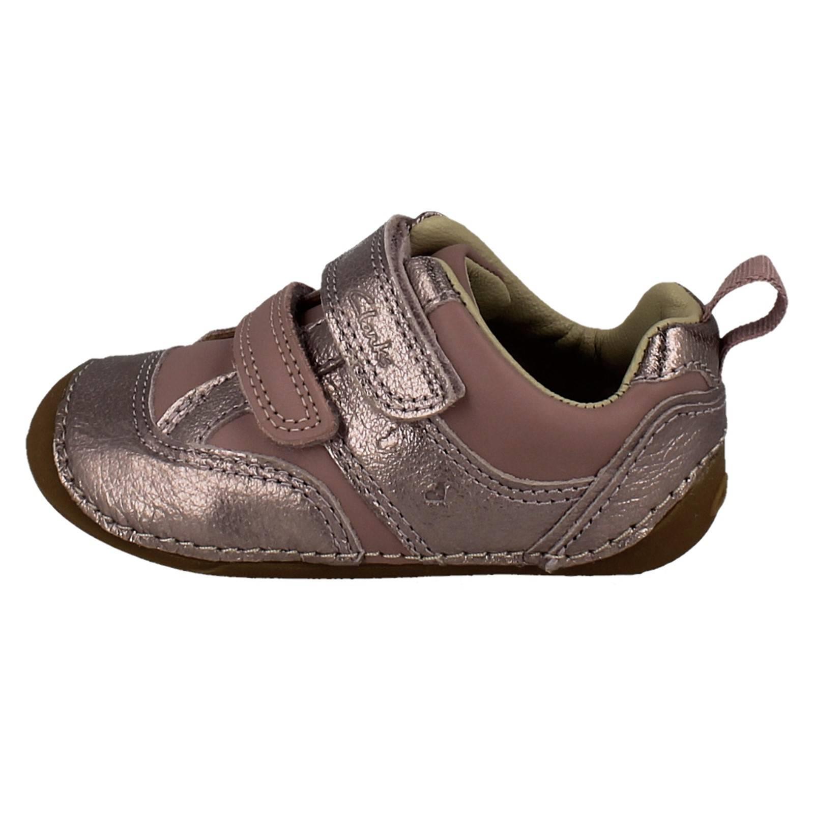 Childrens Clarks Casual Hook And Loop Strap Shoes 'Tiny Sky T' - Picture 30 of 45