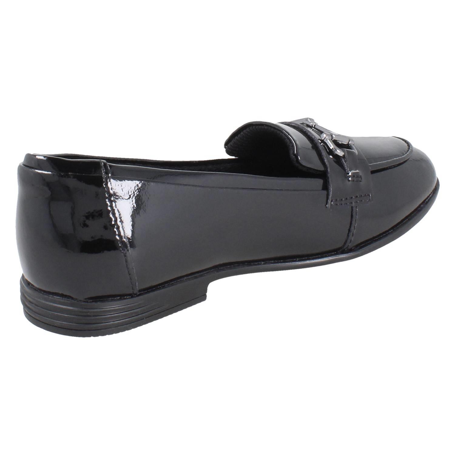 Girls Clarks Horse Bit Trim Leather Slip On Loafer School Shoes *Finja Loafer* - Picture 24 of 37