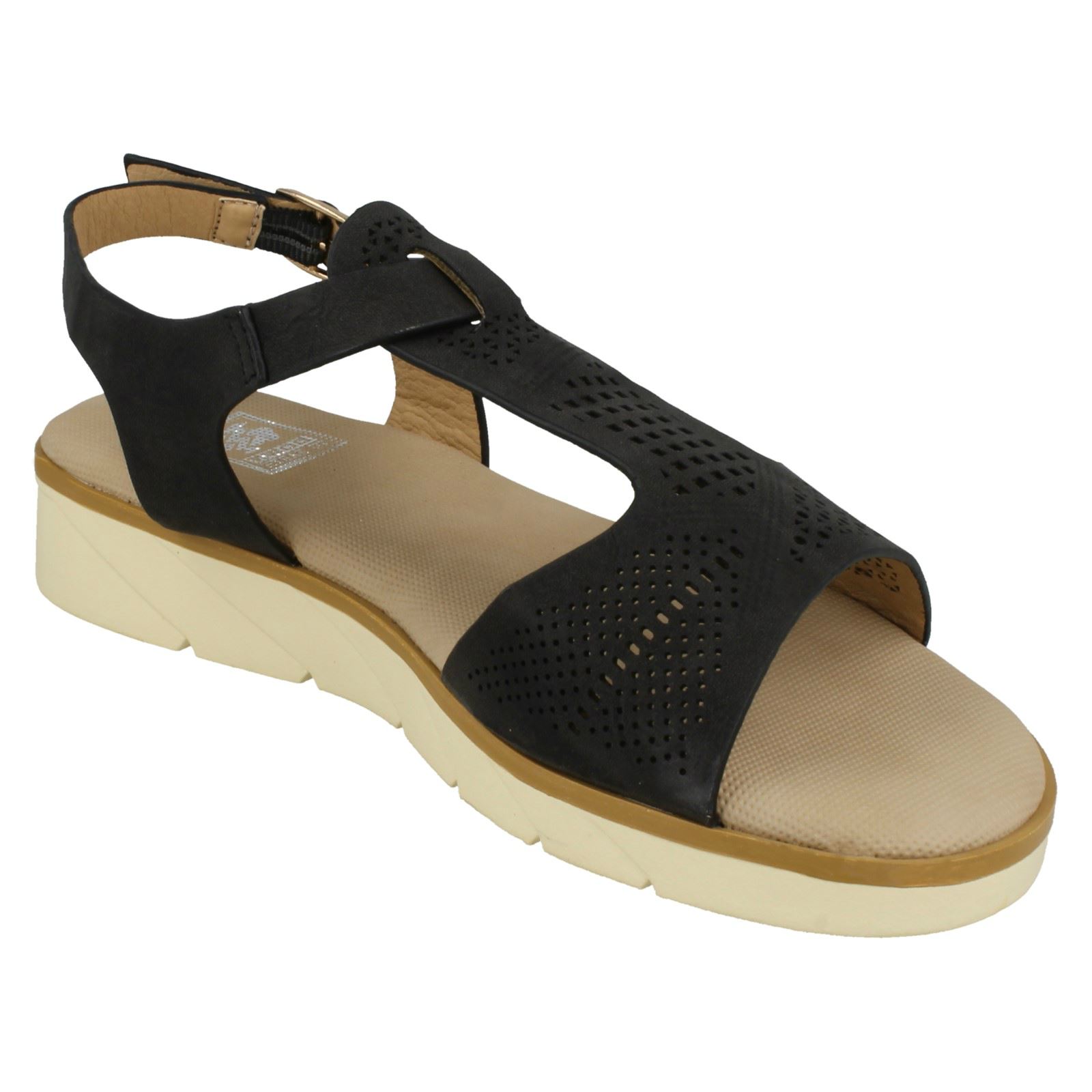 Ladies Down To Earth 'Low Wedge Sandals' - Picture 6 of 19