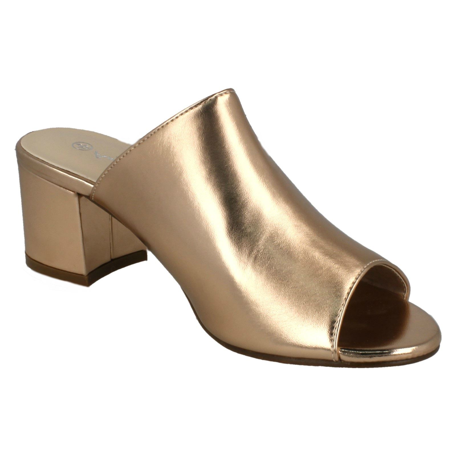 Ladies Anne Michelle Chunky Heel Mule Sandals 'F1R0664' - Picture 14 of 28
