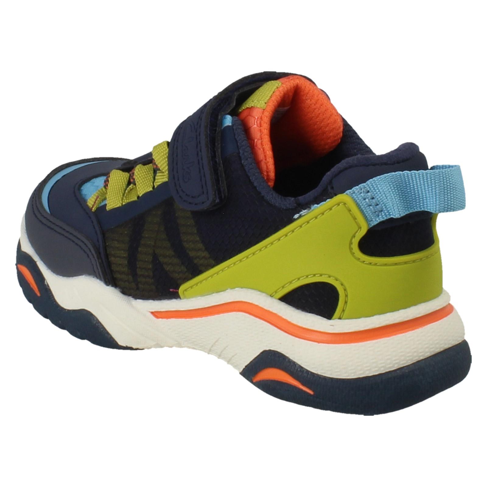 Kids Clarks Vegan Colour-Pop Machine Washable Sports Trainers *Feather Track* - Picture 22 of 37