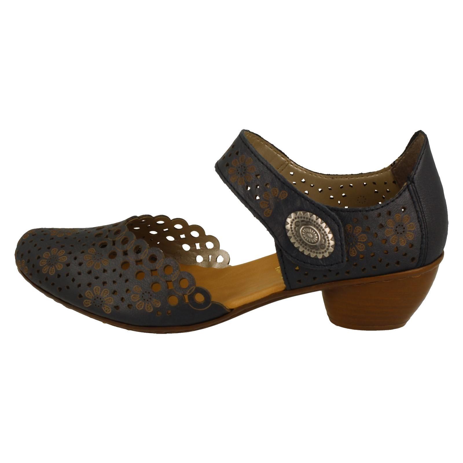 Ladies Rieker Stylish Punched Detailed Summer Shoes 43753 - Picture 12 of 64