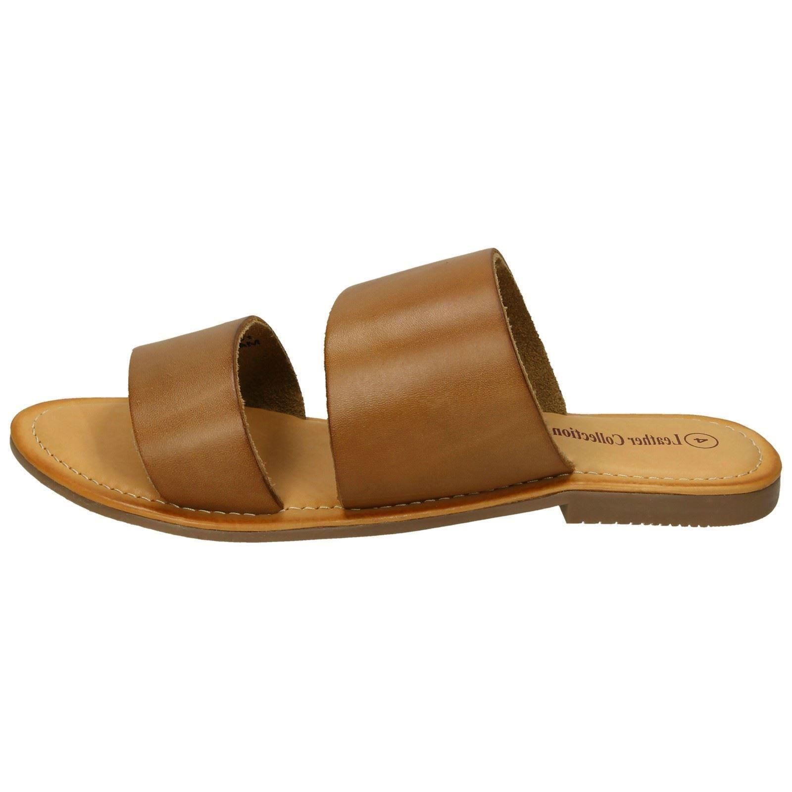 Ladies Leather Collection Double Strap Mules - Picture 12 of 28