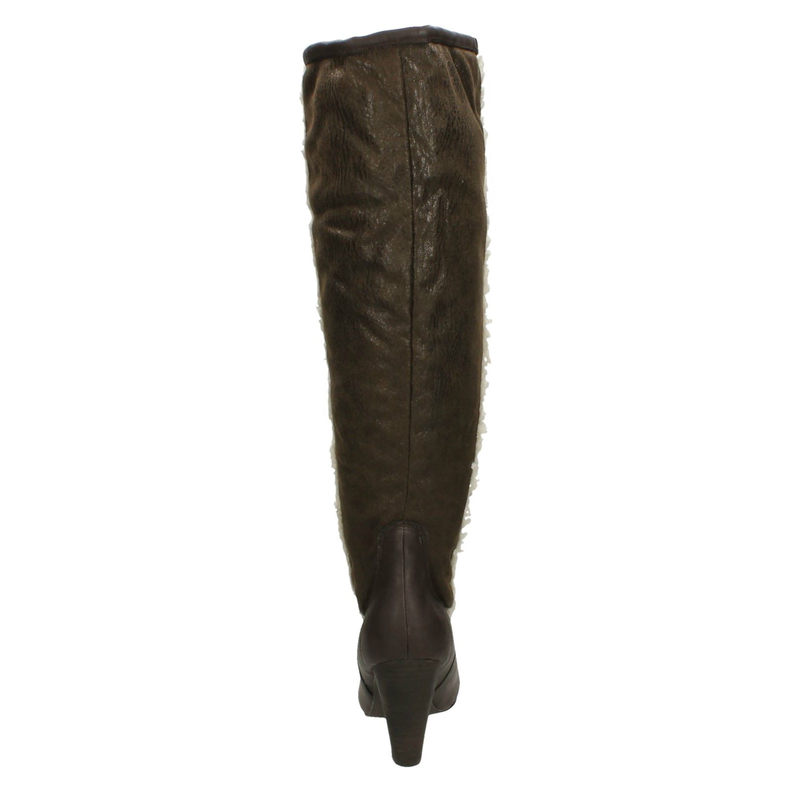 Ladies Spot On Knee High Fleece Lined Heeled 'Boots' - Picture 16 of 19