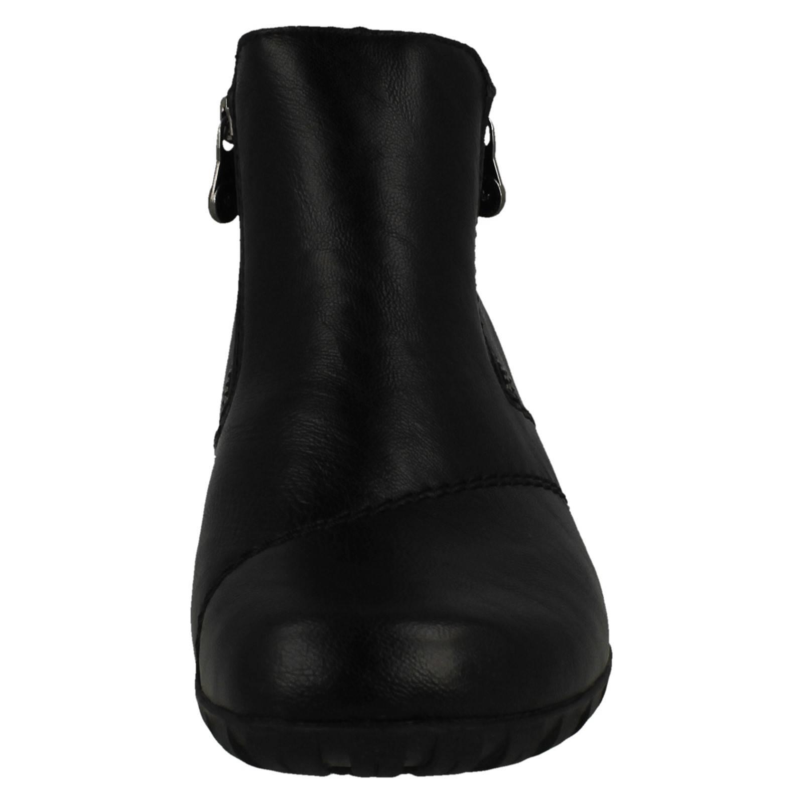 Damen Rieker Dual Zip Fleece gefüttert Smart Short Freizeit Stiefeletten, L4663 - Bild 9 von 10