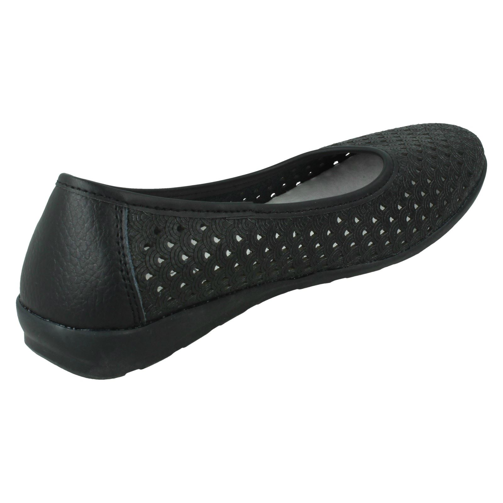 Ladies Eaze Synthetic Slip On Casual Ballerina Shoes - Picture 6 of 47