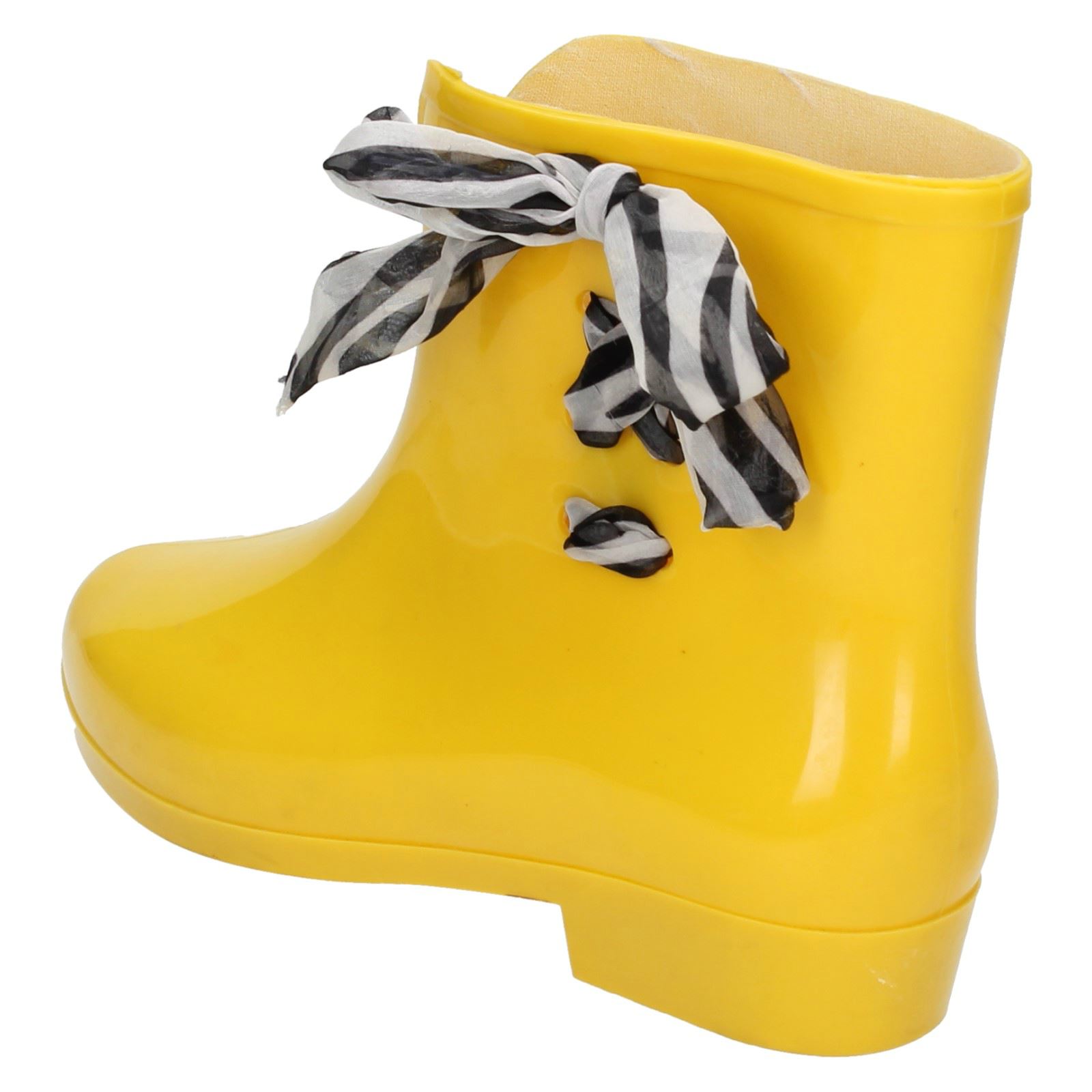 Ladies Spot On Tied Bow Detail Ankle 'Wellington Boots' - Picture 40 of 46