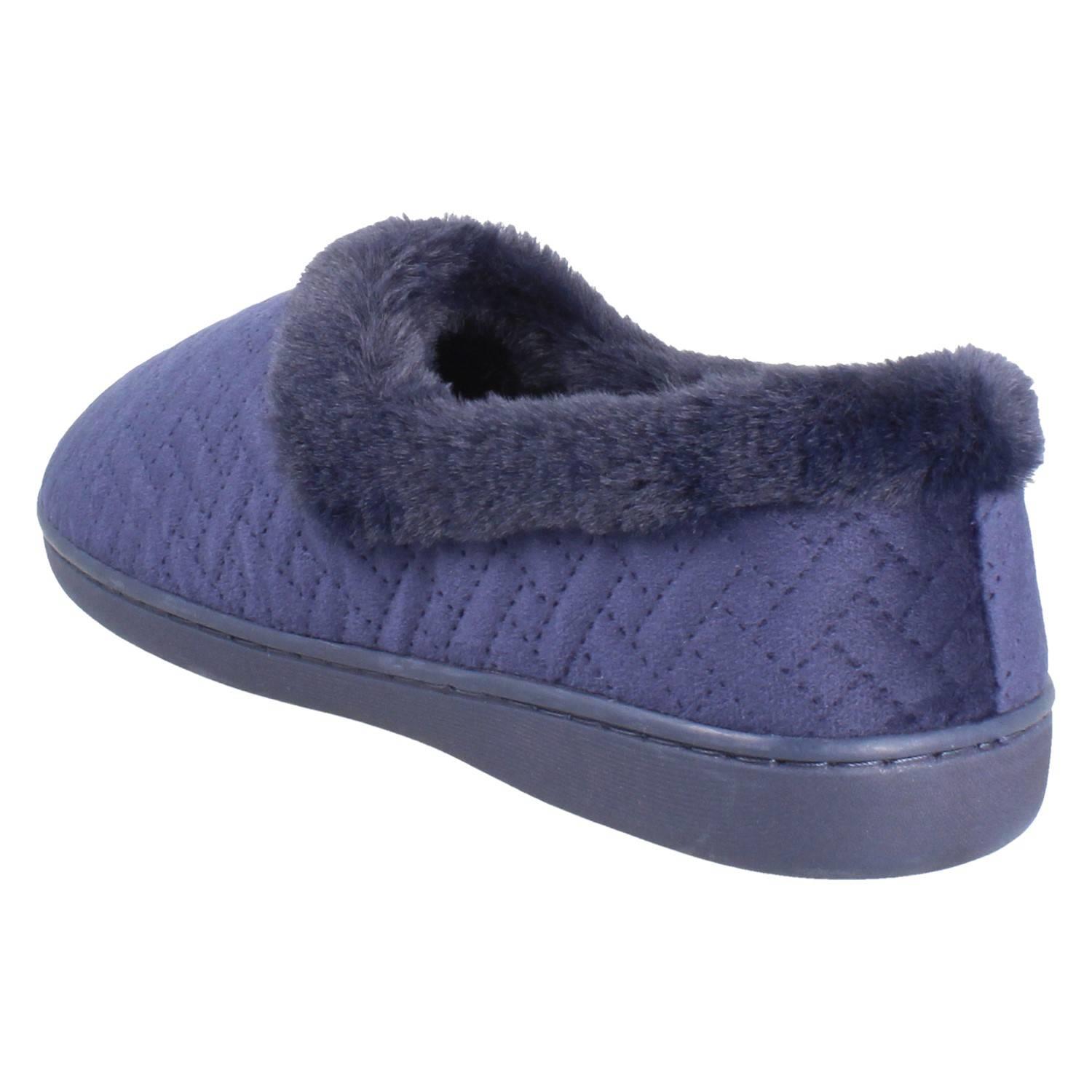 Ladies Clarks Wide Fitting Faux-Fur Woven Quilted Textile Slippers *Twyla Star* - Picture 13 of 19