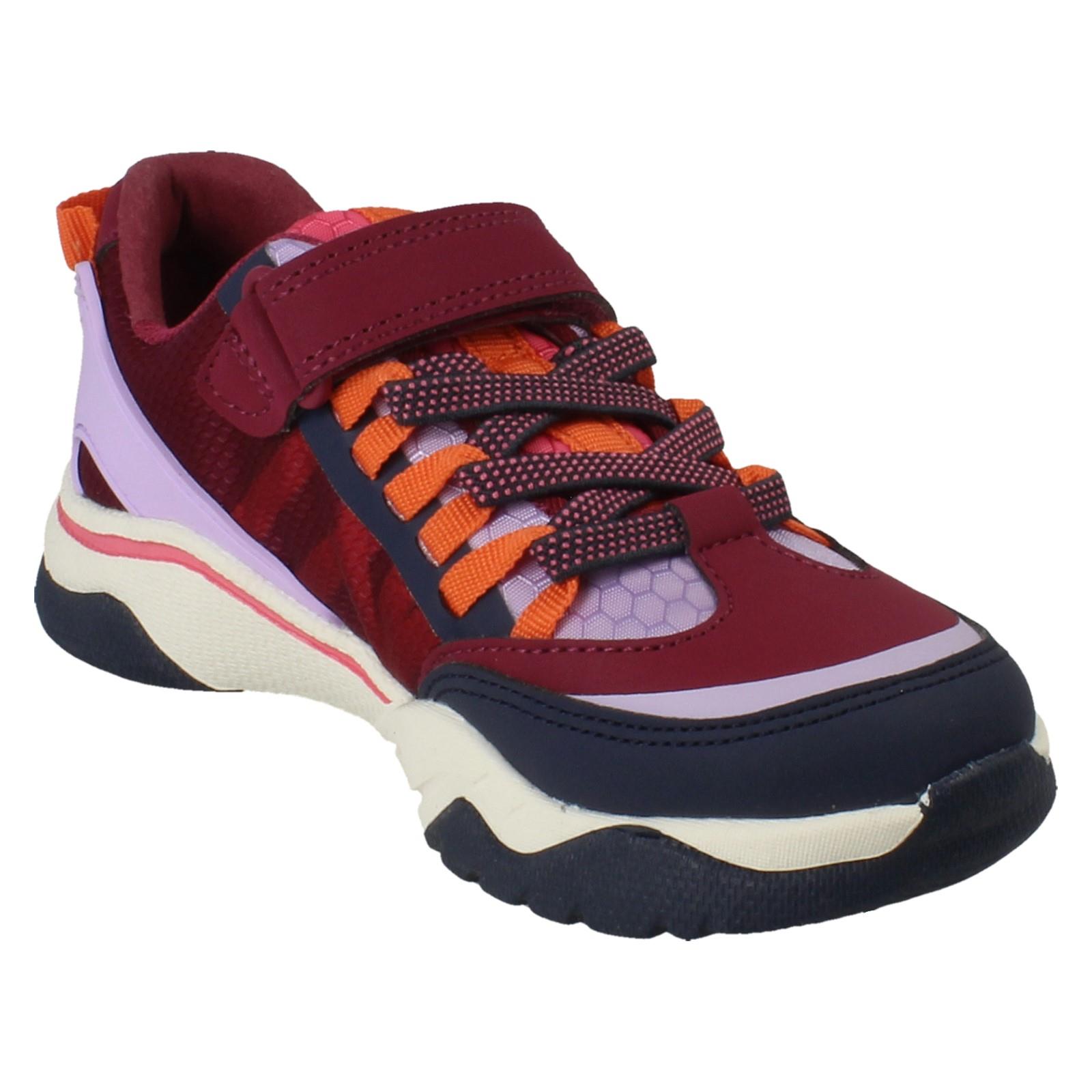Kids Clarks Vegan Colour-Pop Machine Washable Sports Trainers *Feather Track* - Picture 8 of 37