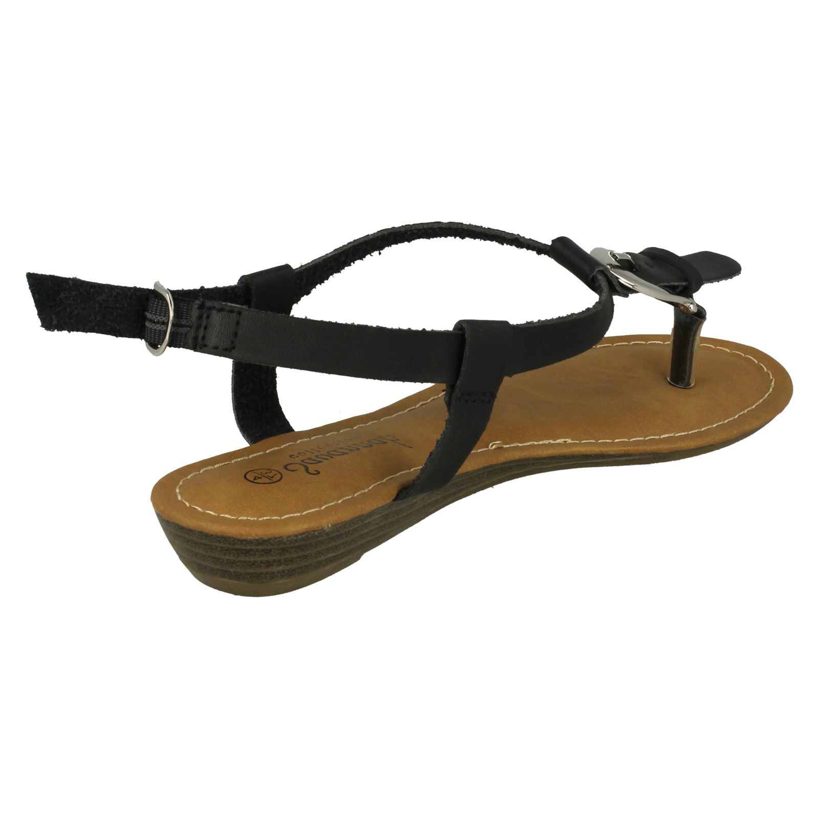 Ladies Savannah Wedge Toe Post 'Sandals' - Picture 6 of 28