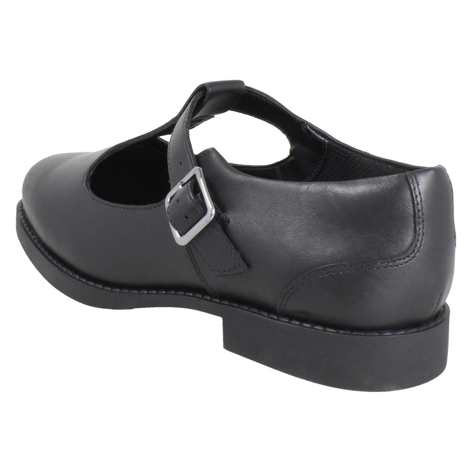 Ragazze Clarks Colletto Imbottito Classico Leather a T Fibbia Scuola Scarpe Tapa - Foto 14 di 20