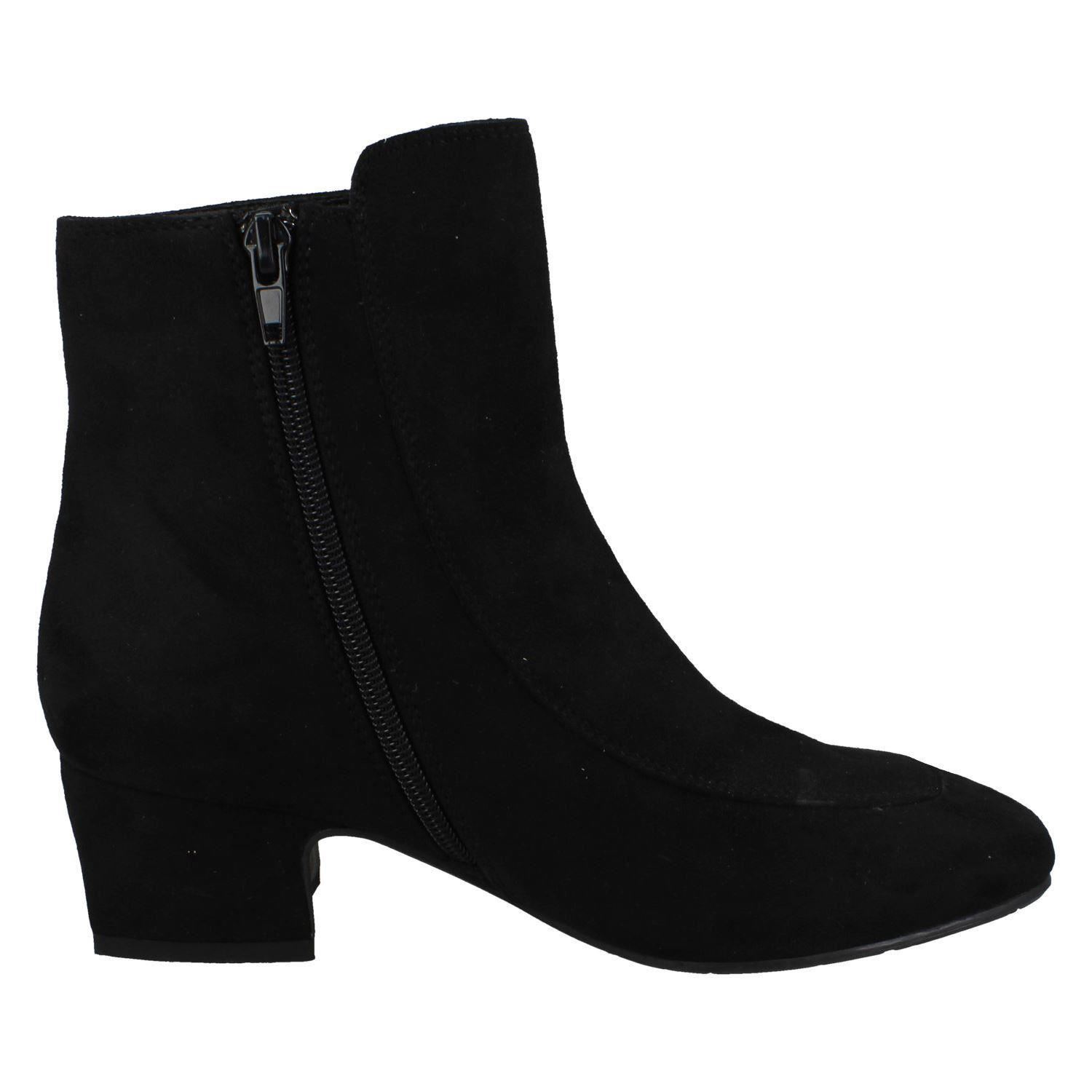 Ladies Spot On Mid Heel Ankle Boots - Picture 7 of 19