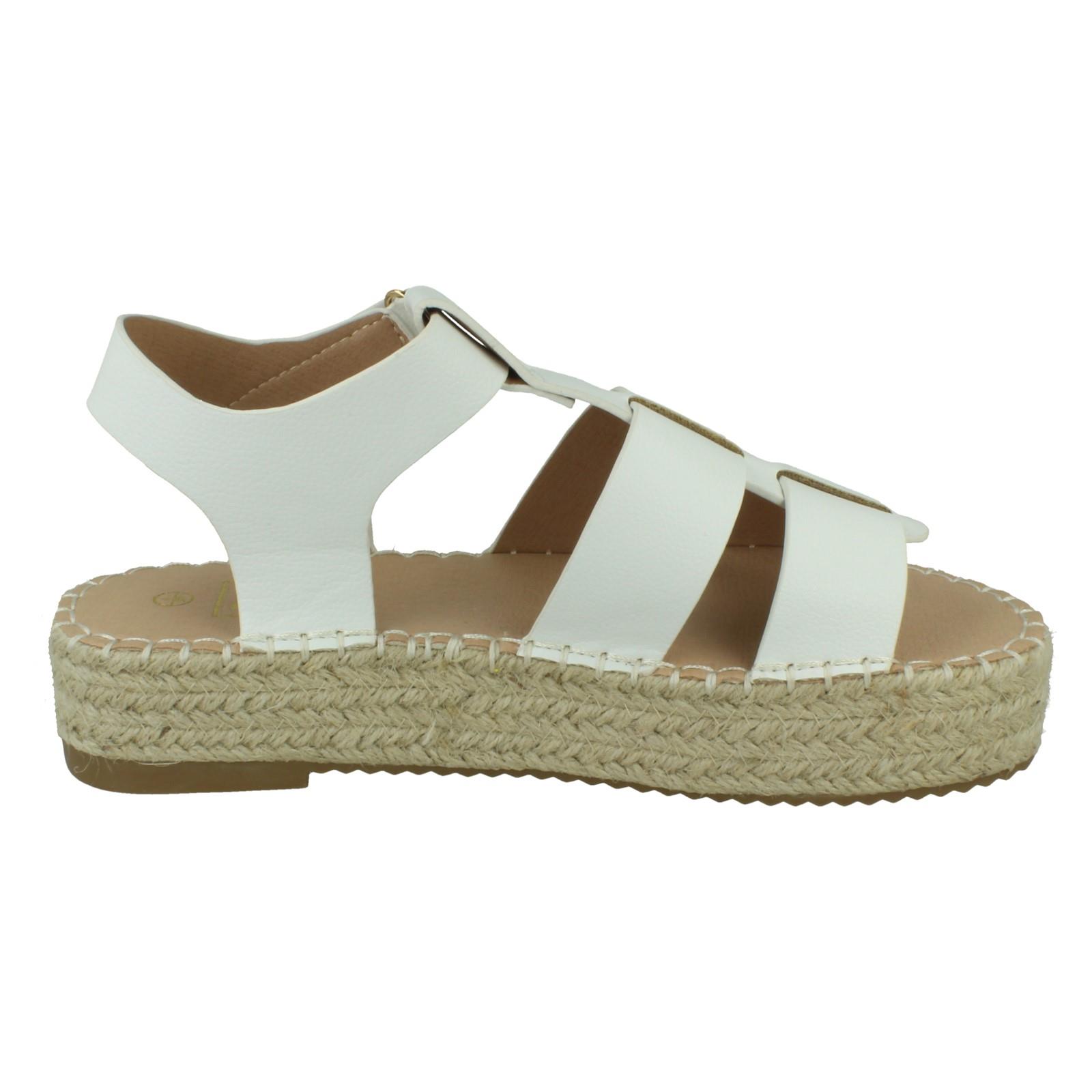 Ladies Down to Earth Gladiator Platform Espadrille with Ankle Strap *F1R2084* - Picture 22 of 28