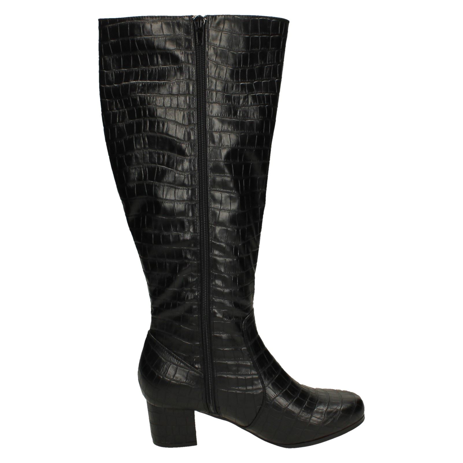 Ladies Spot On Extra Wide Fitting Knee High Boots - Picture 7 of 19