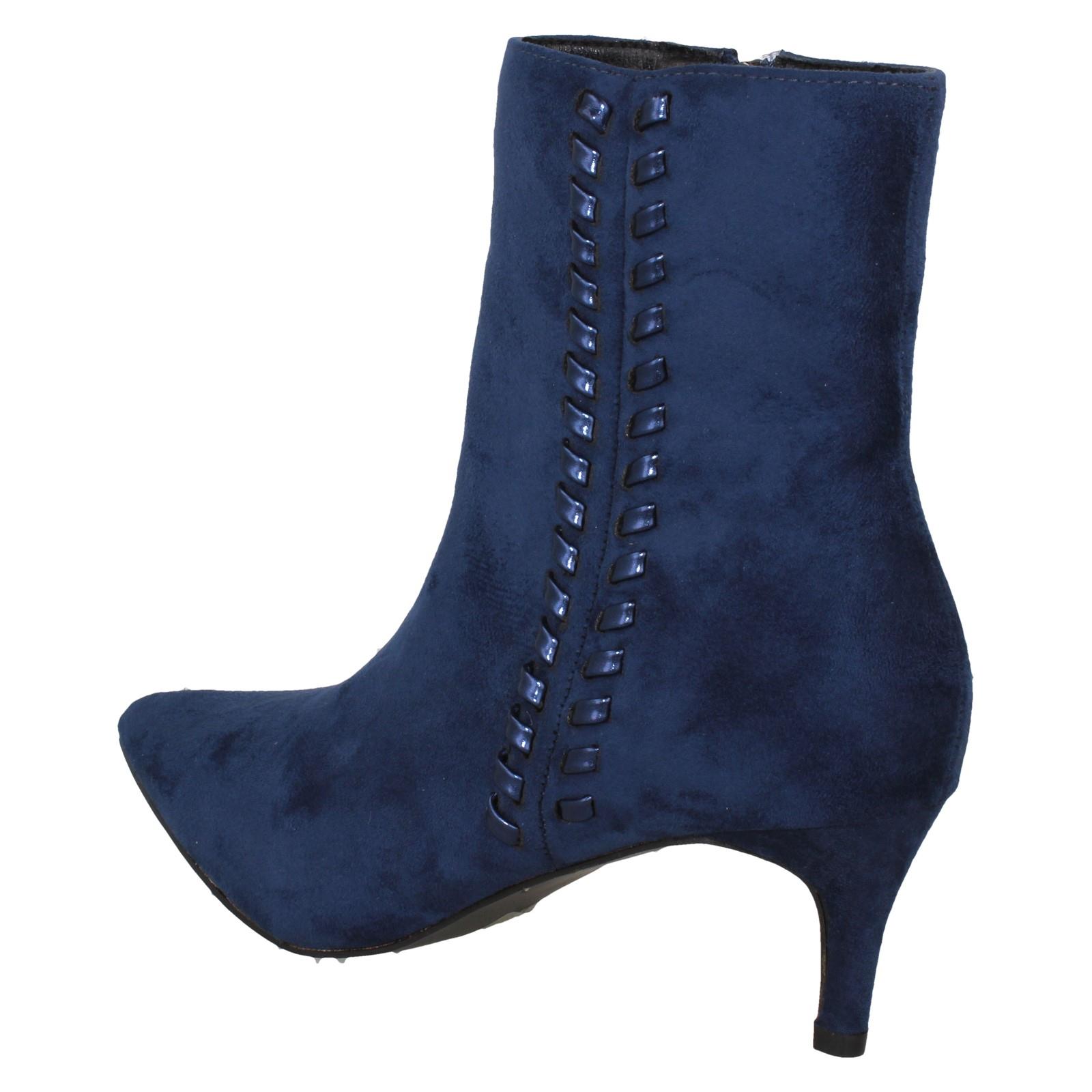 Ladies Collection Mid Heel Pointed Toe Ankle Boots 'F5R1222' - Picture 13 of 19