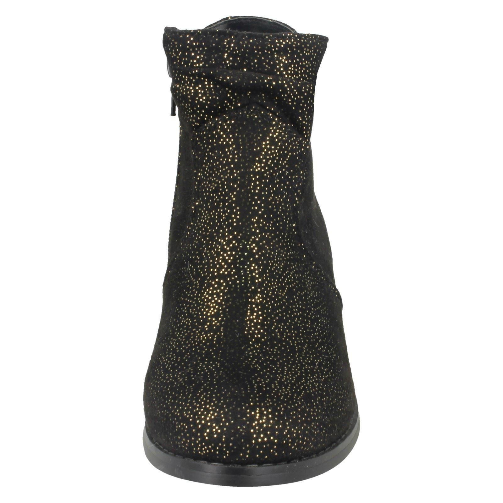 Girls Spot On Mid Heel Rouched Ankle Boots - Picture 8 of 19