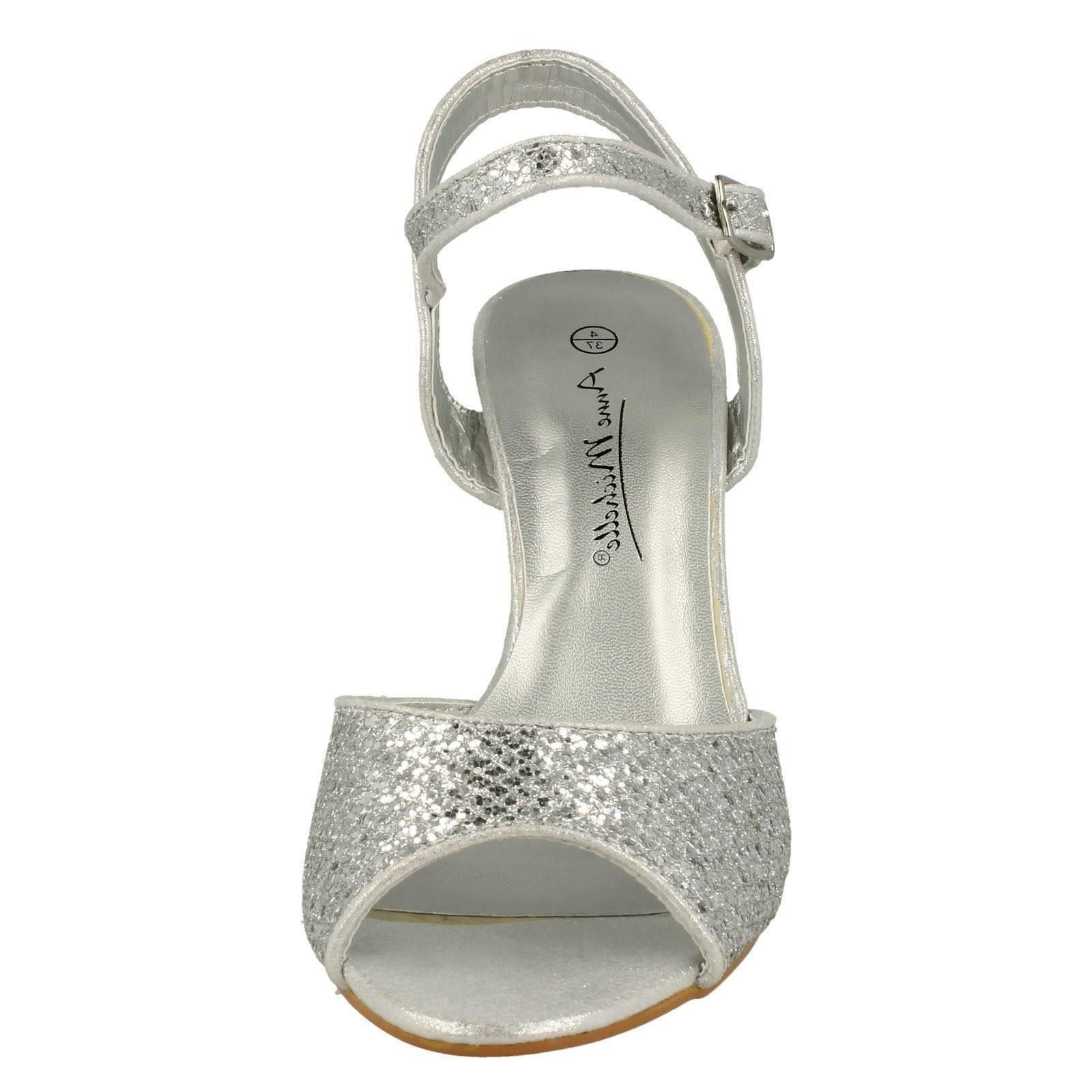 Anne Michelle Ladies Glitter Peep Toe Heels - Picture 27 of 28